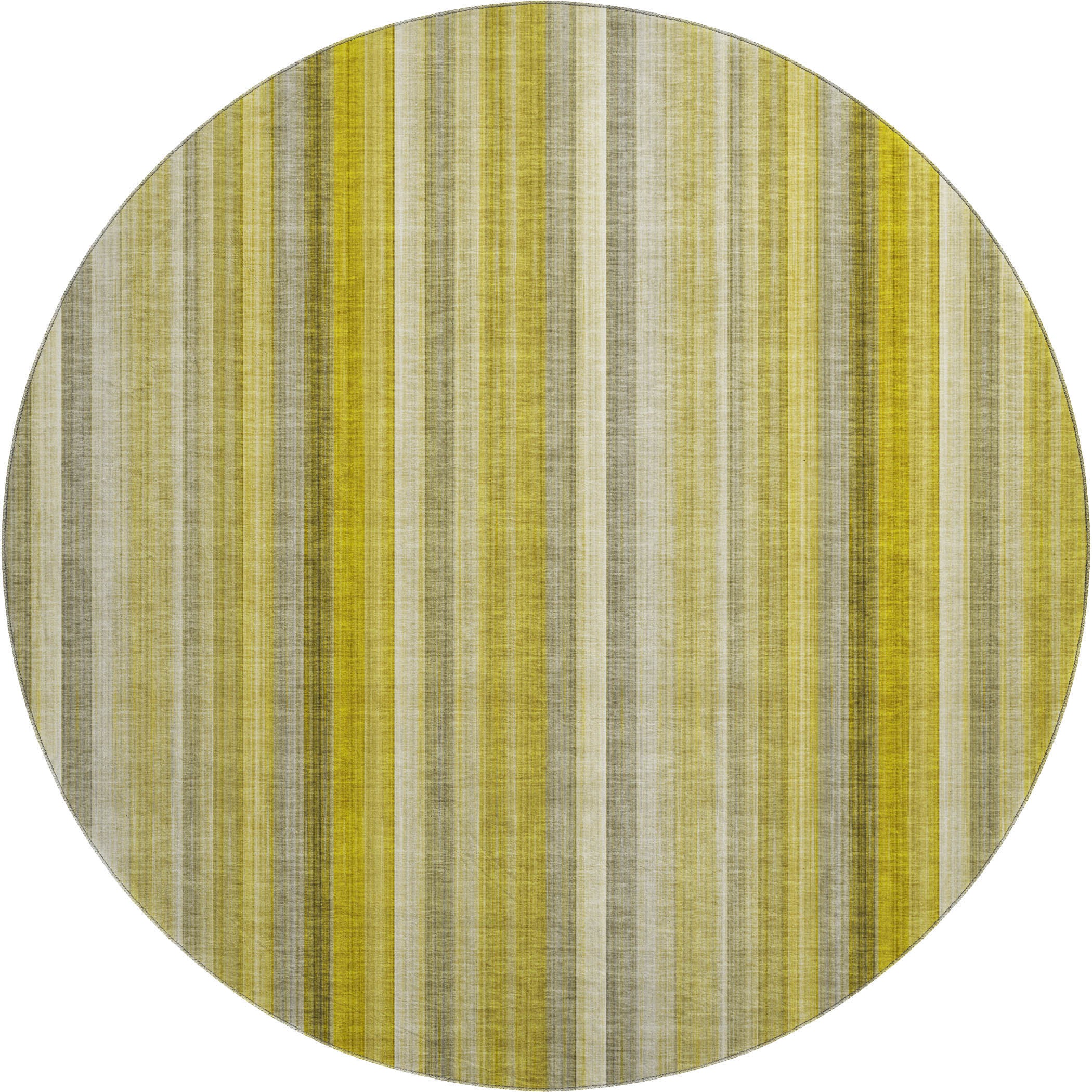 Siena Machine Washable Transitional Gold Rug 8' x 8' #shape_Round