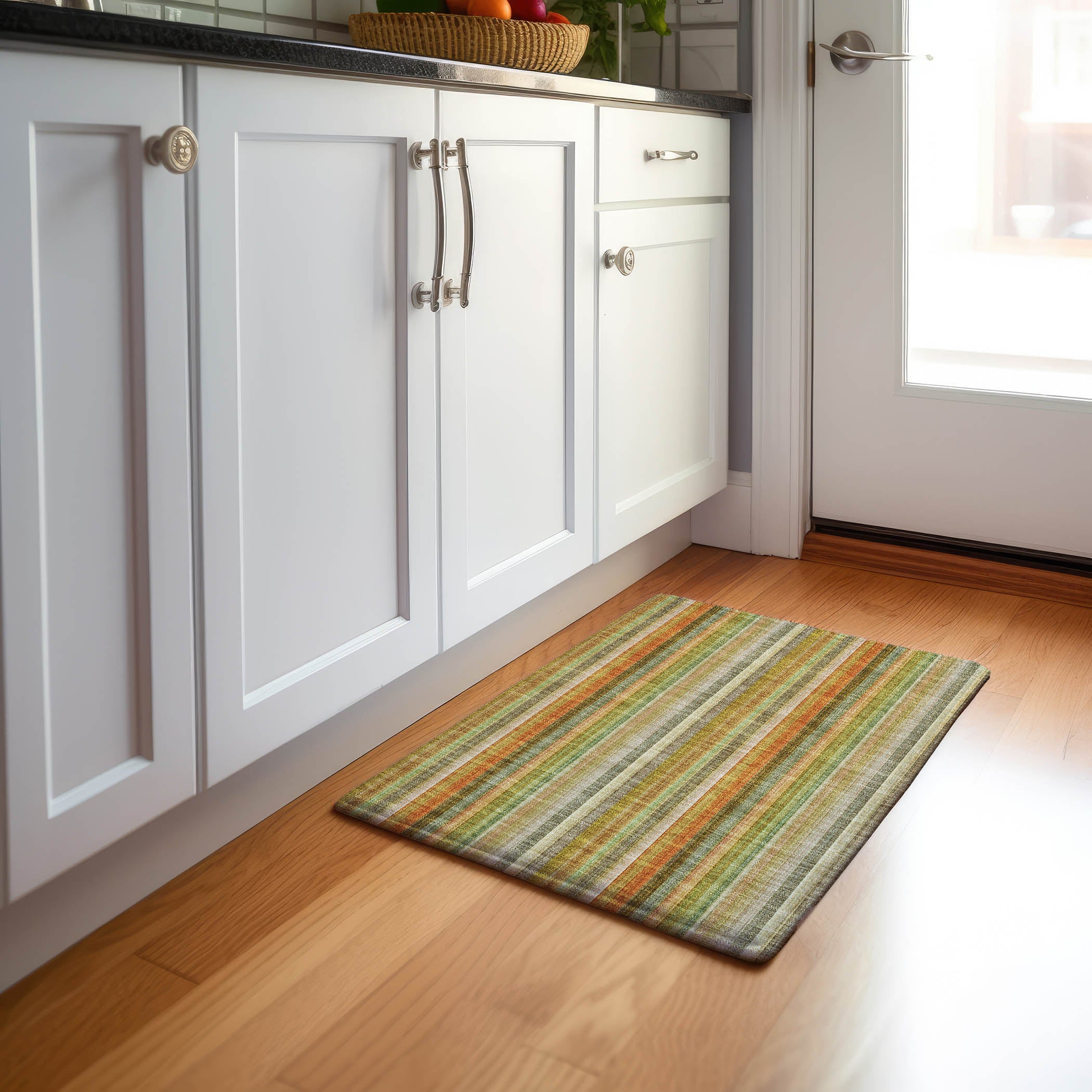 Siena Machine Washable Transitional Khaki Brown Rug 1'8" x 2'6" #shape_Rectangle