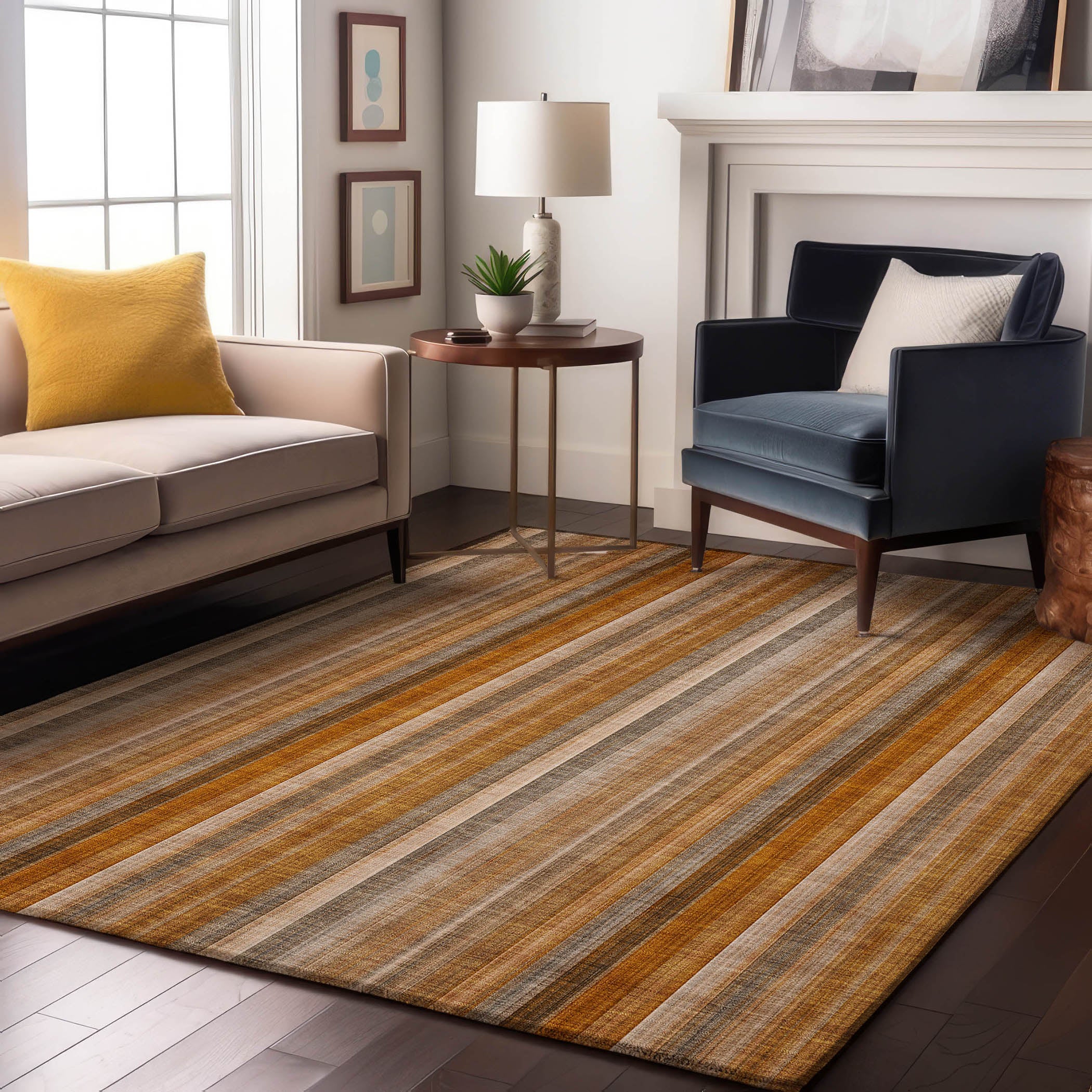 Siena Machine Washable Transitional Paprika Orange Rug 2'6" x 3'10" #shape_Rectangle