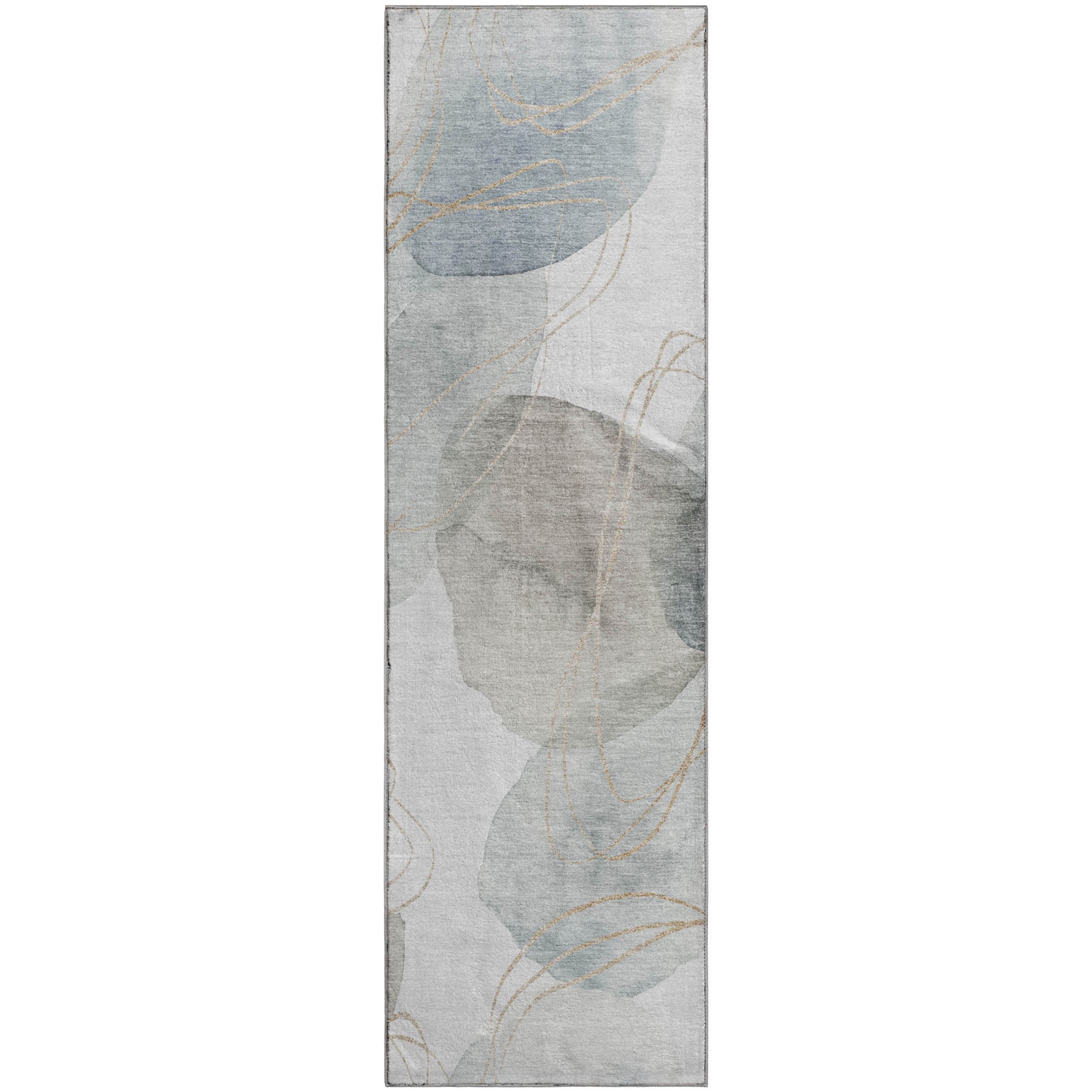 Kathmandu Machine Washable Contemporary Ivory Rug 2'3" x 7'6" #shape_Runner