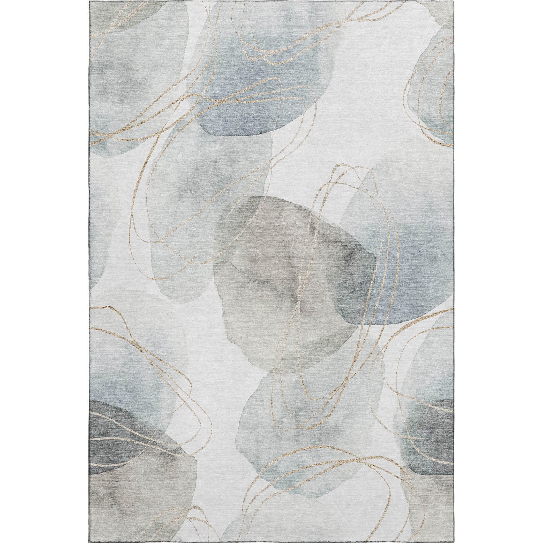 Kathmandu Machine Washable Contemporary Ivory Rug 2'6" x 3'10" #shape_Rectangle