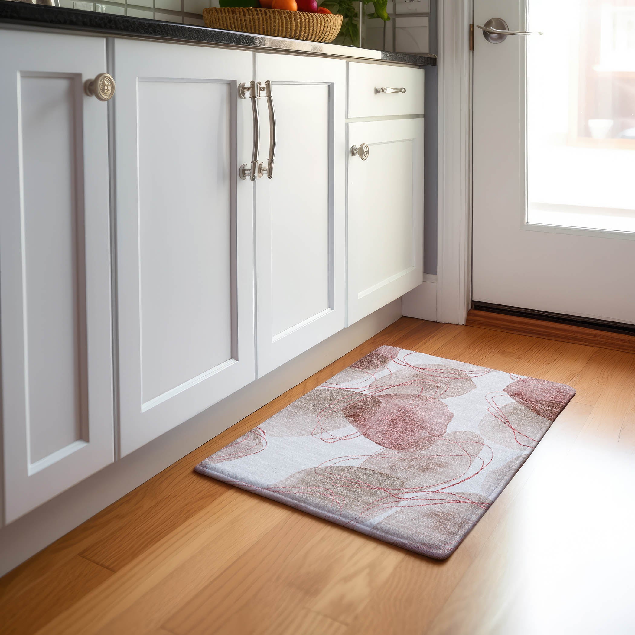 Kathmandu Machine Washable Contemporary Merlot Red Rug 1'8" x 2'6" #shape_Rectangle