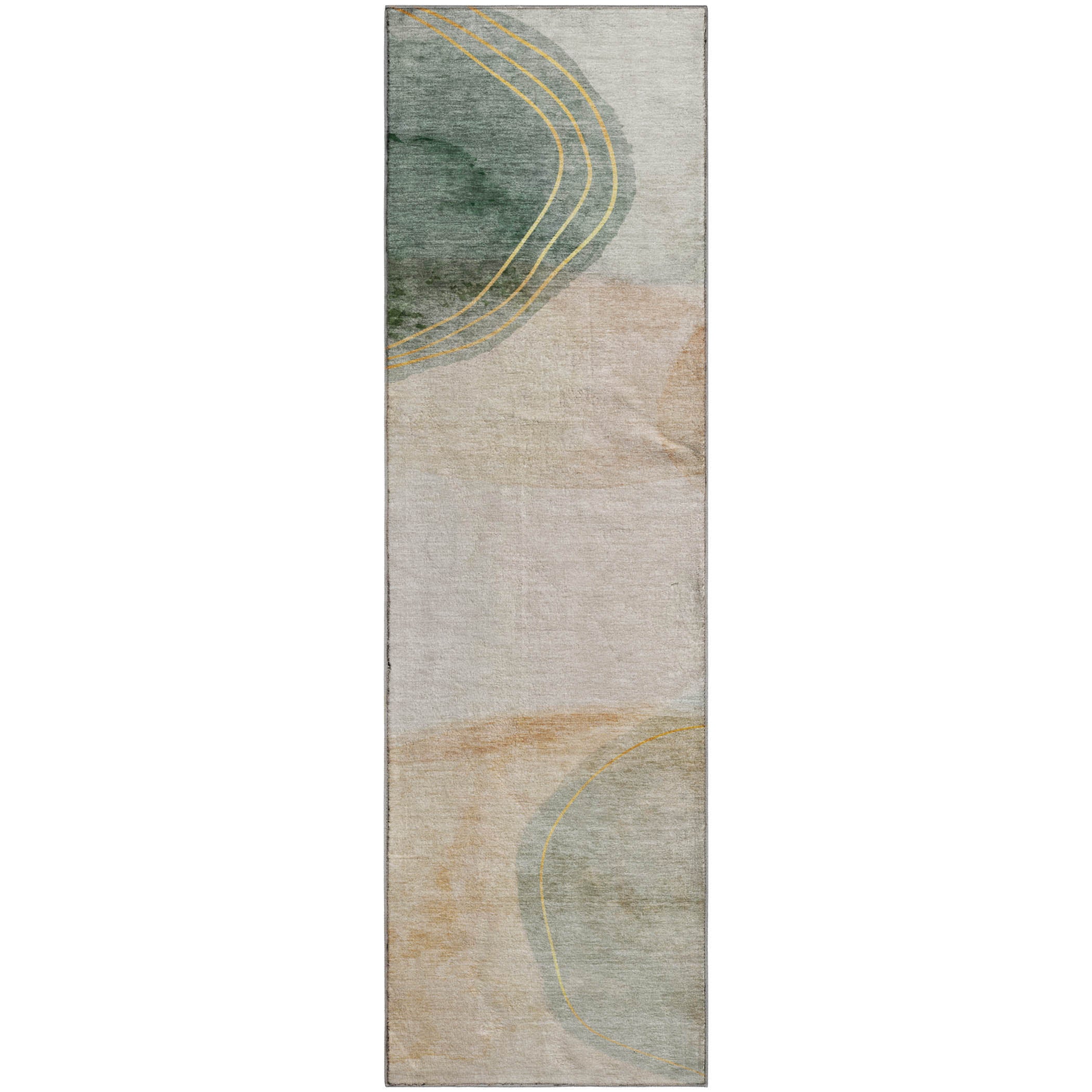 Reykjavik Machine Washable Transitional Beige Brown Rug 2'3" x 7'6" #shape_Runner