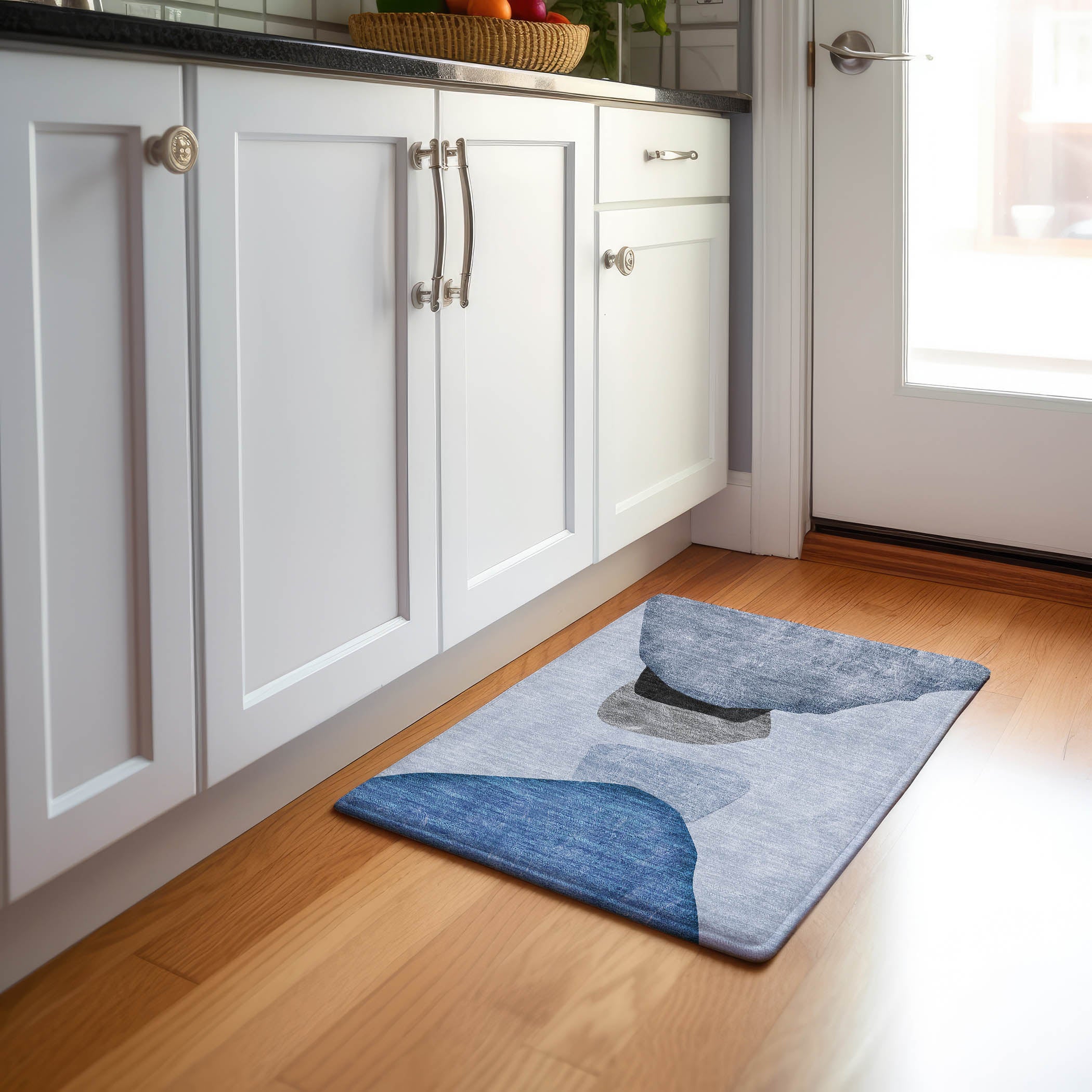 Seoul Machine Washable Transitional Blue Rug 1'8" x 2'6" #shape_Rectangle