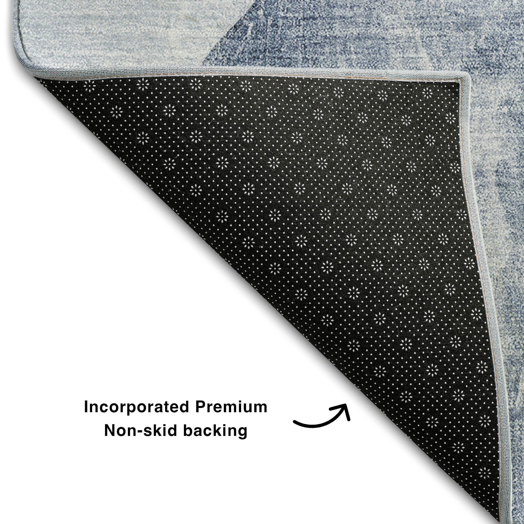 Seoul Machine Washable Transitional Blue Rug 1'8" x 2'6" #shape_Rectangle