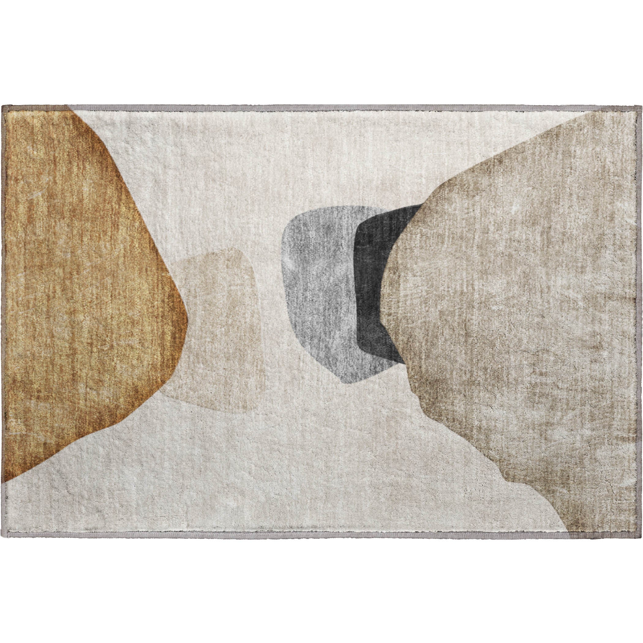 Seoul Machine Washable Transitional Brown Rug 1'8" x 2'6" #shape_Rectangle