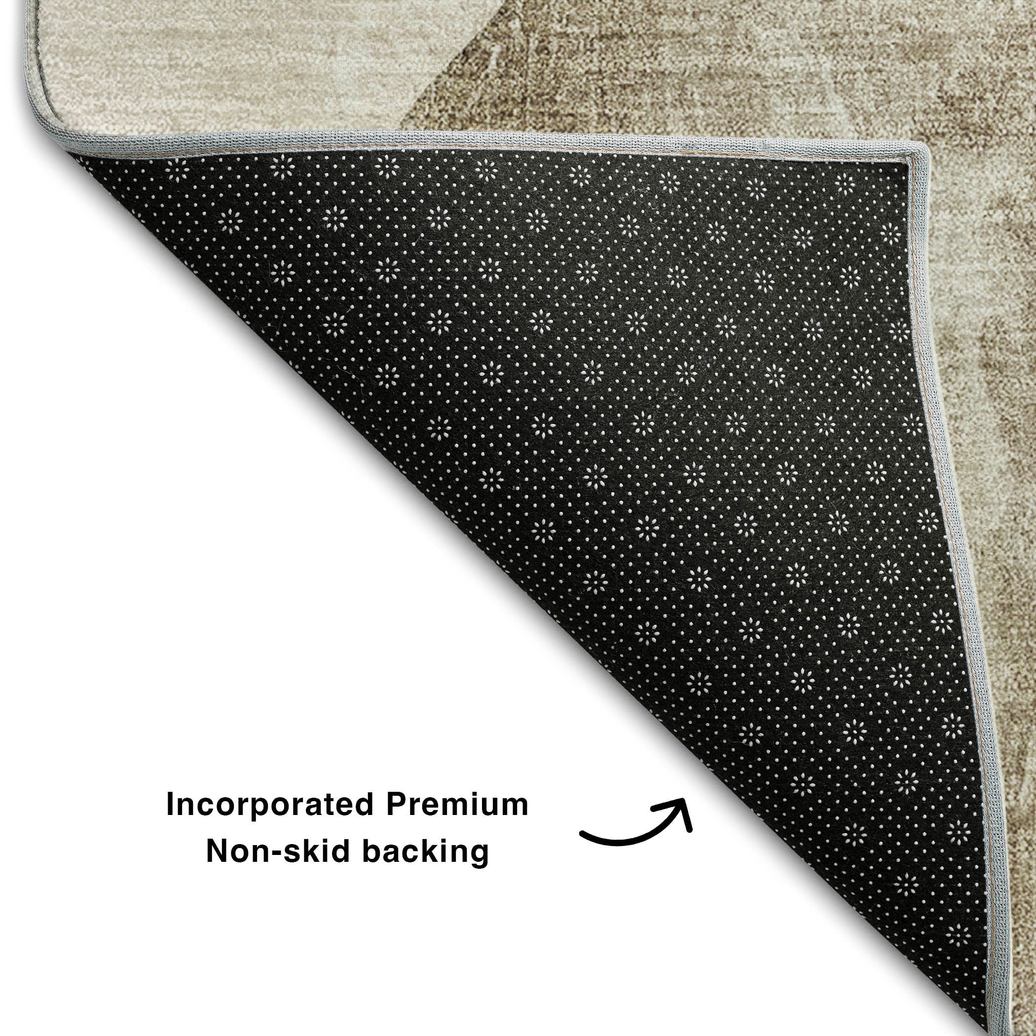 Seoul Machine Washable Transitional Brown Rug 1'8" x 2'6" #shape_Rectangle