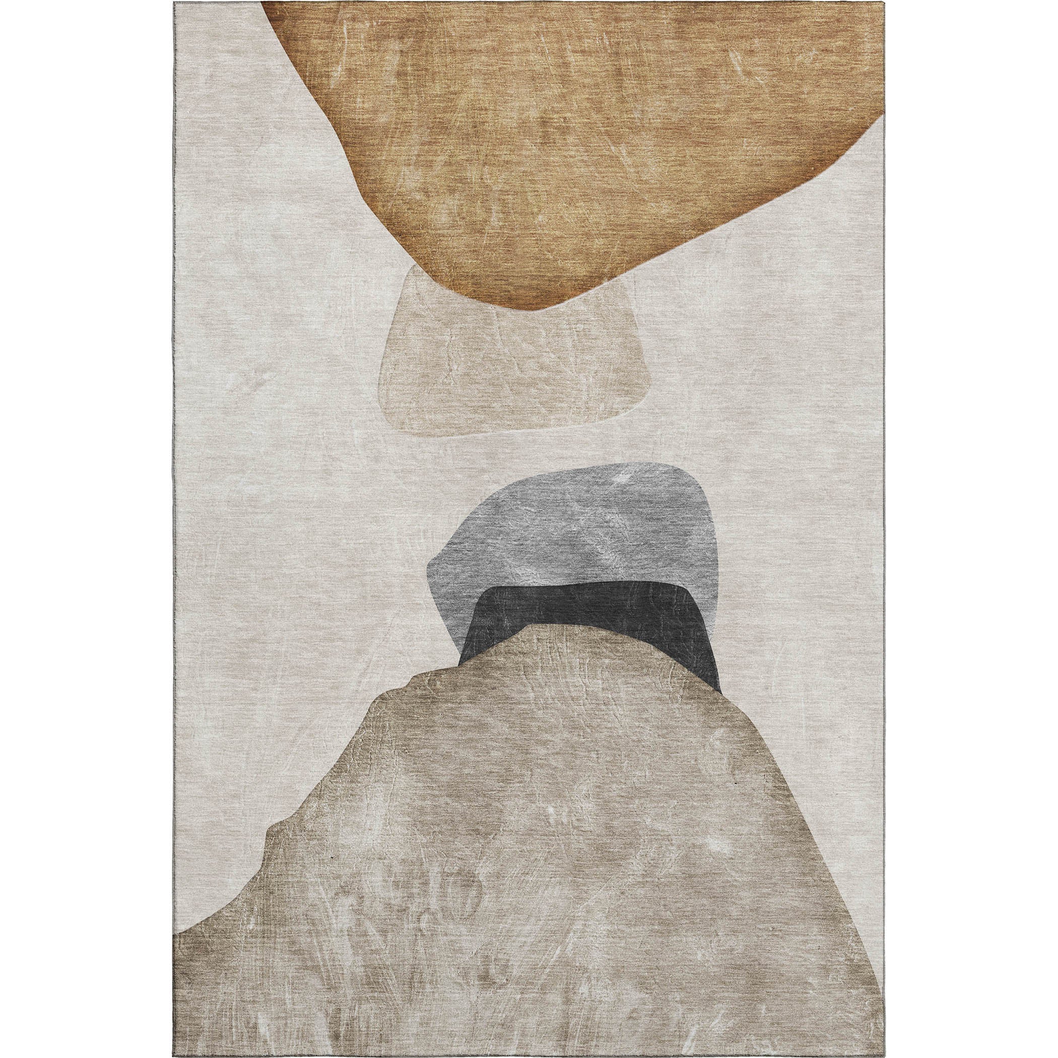 Seoul Machine Washable Transitional Brown Rug 2'6" x 3'10" #shape_Rectangle