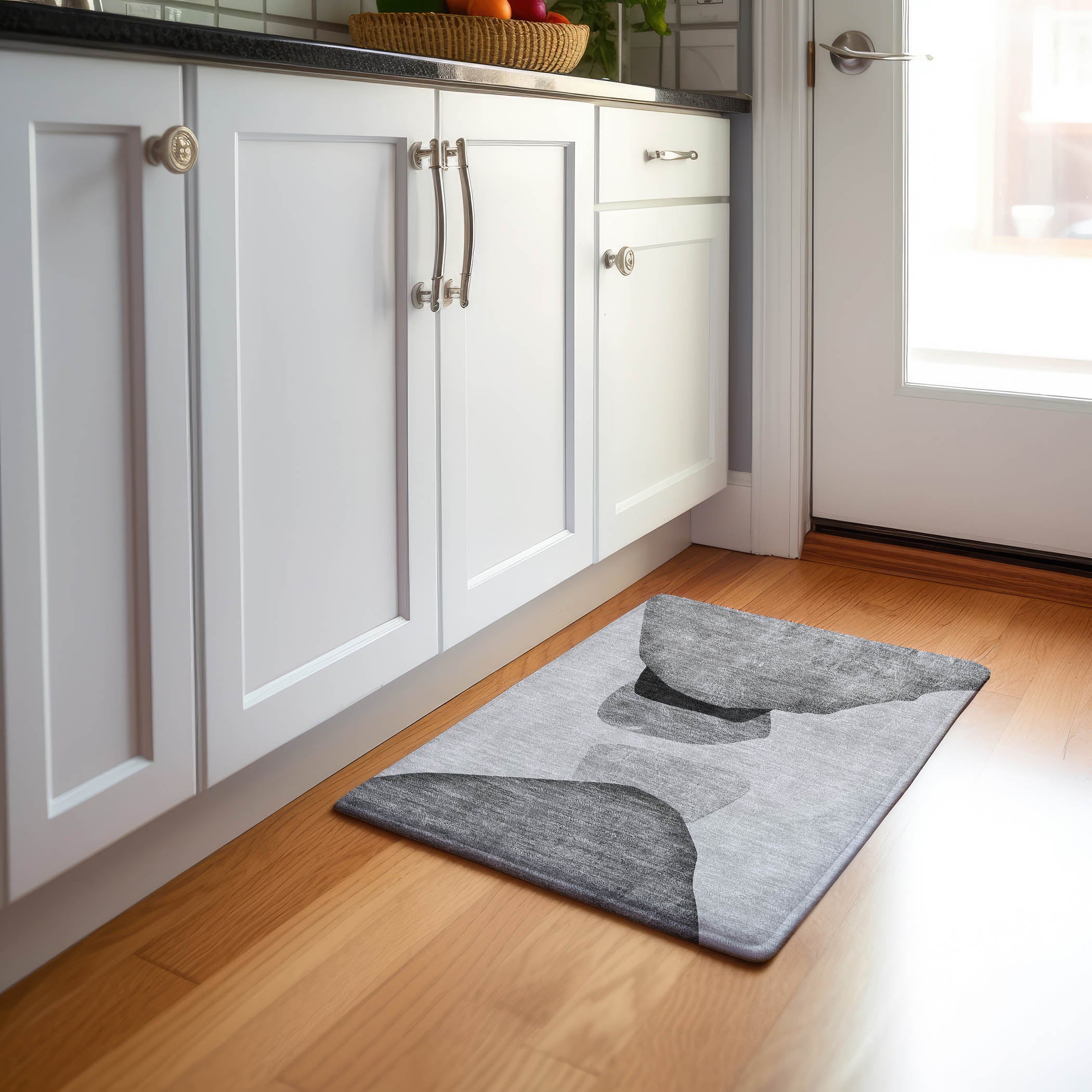 Seoul Machine Washable Transitional Gray Rug 1'8" x 2'6" #shape_Rectangle
