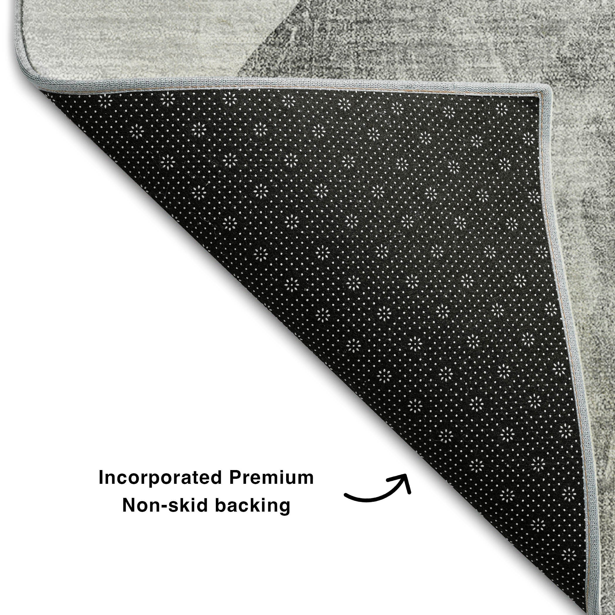 Seoul Machine Washable Transitional Gray Rug 1'8" x 2'6" #shape_Rectangle