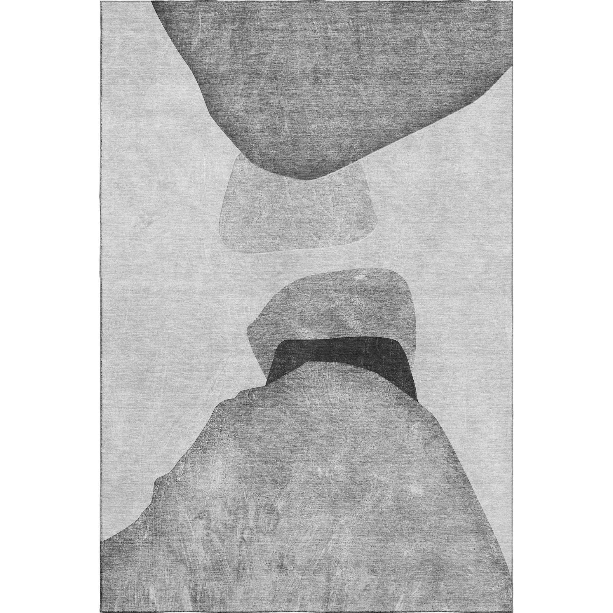 Seoul Machine Washable Transitional Gray Rug 2'6" x 3'10" #shape_Rectangle