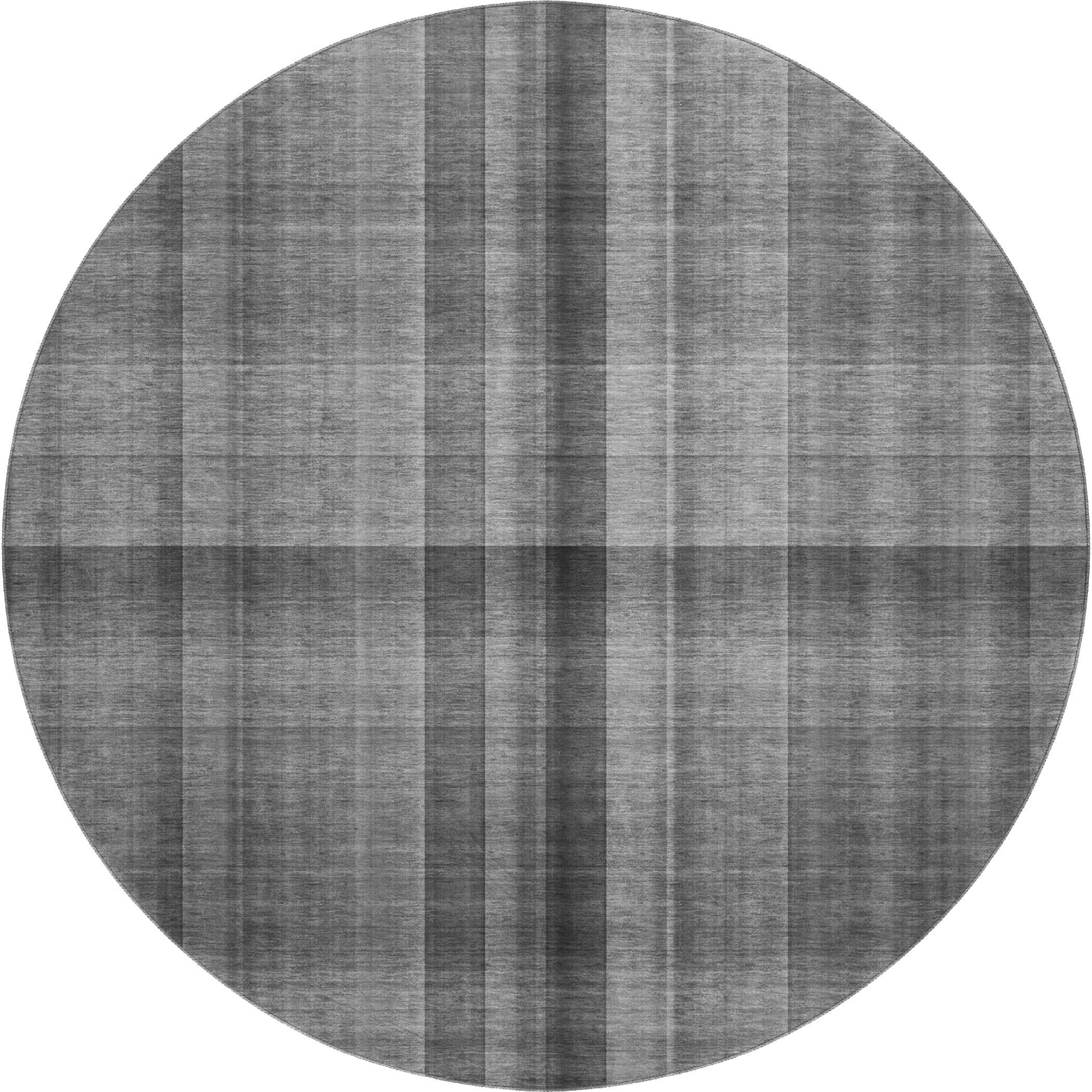 Havana Machine Washable Transitional Gray Rug 8' x 8' #shape_Round