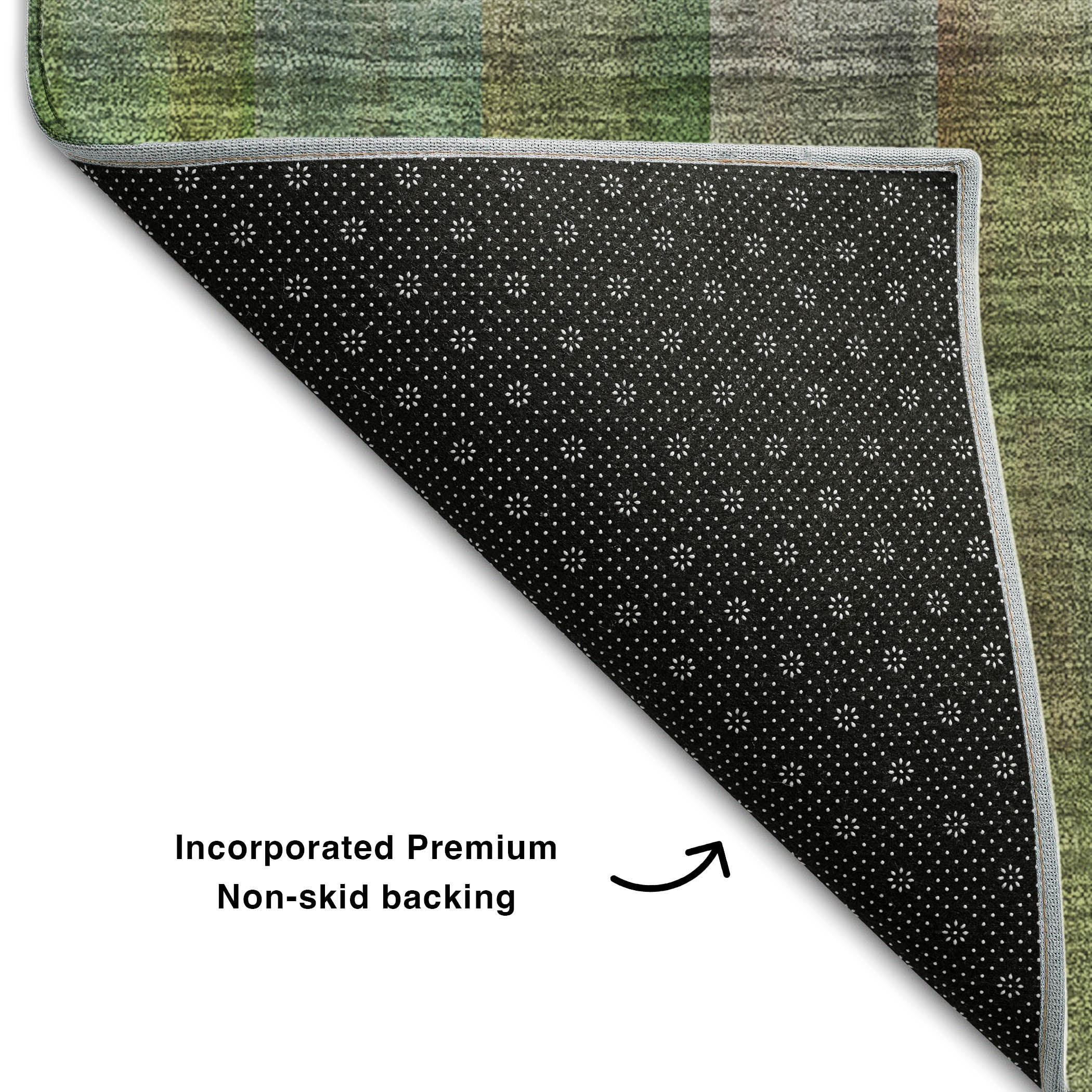 Havana Machine Washable Transitional Green Rug 1'8" x 2'6" #shape_Rectangle