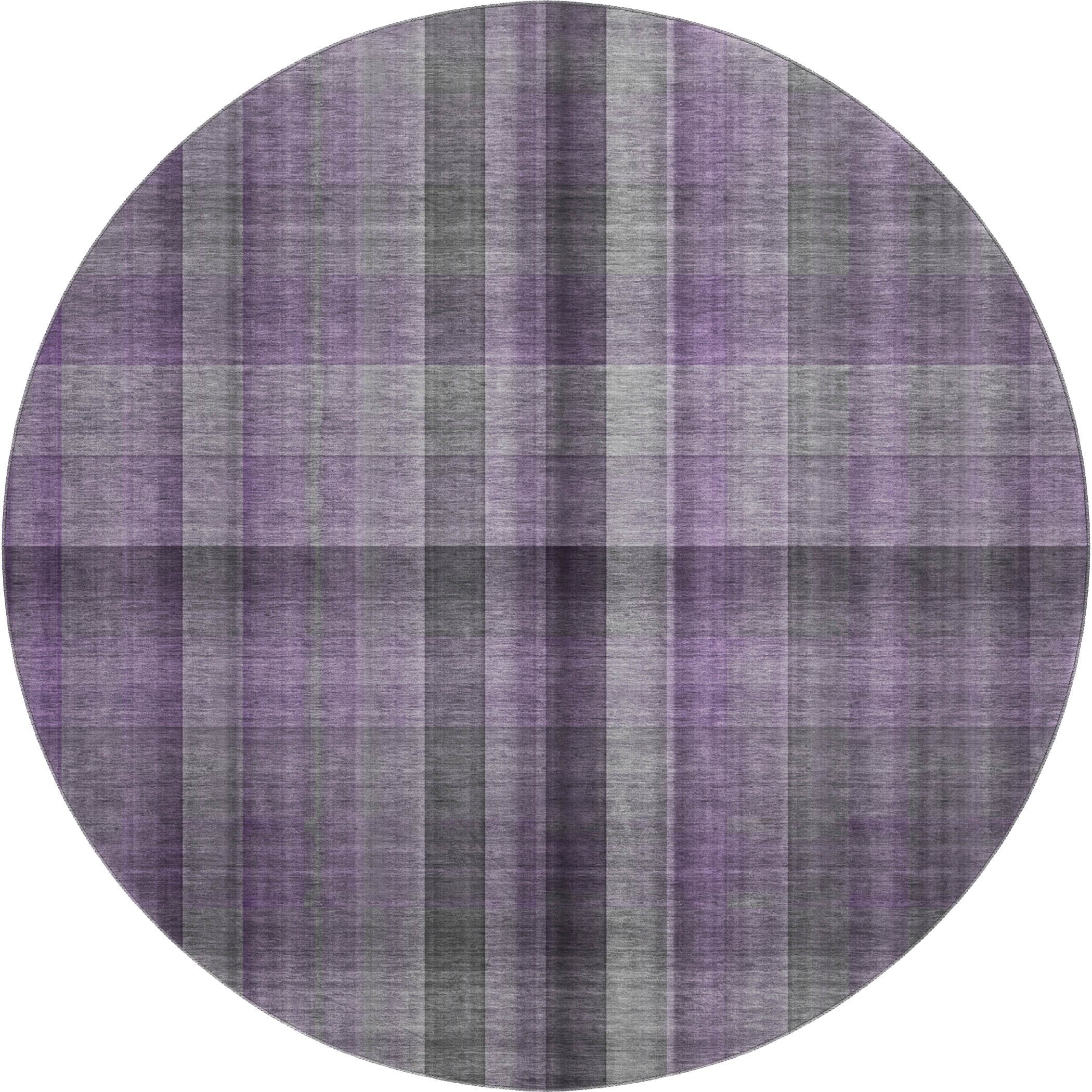 Havana Machine Washable Transitional Purple Rug 8' x 8' #shape_Round