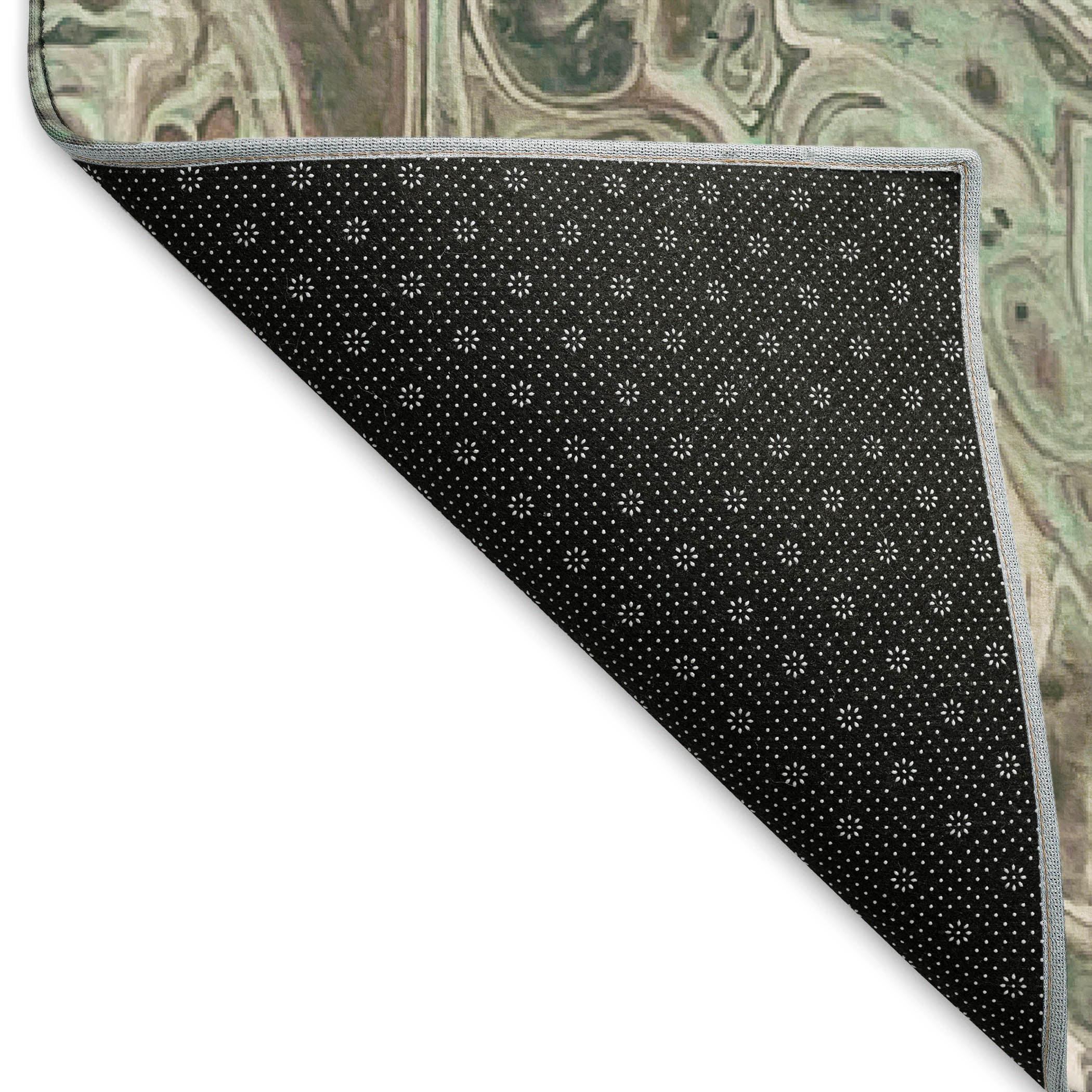 Salzburg Machine Washable Contemporary Mint Green Rug 1'8" x 2'6" #shape_Rectangle
