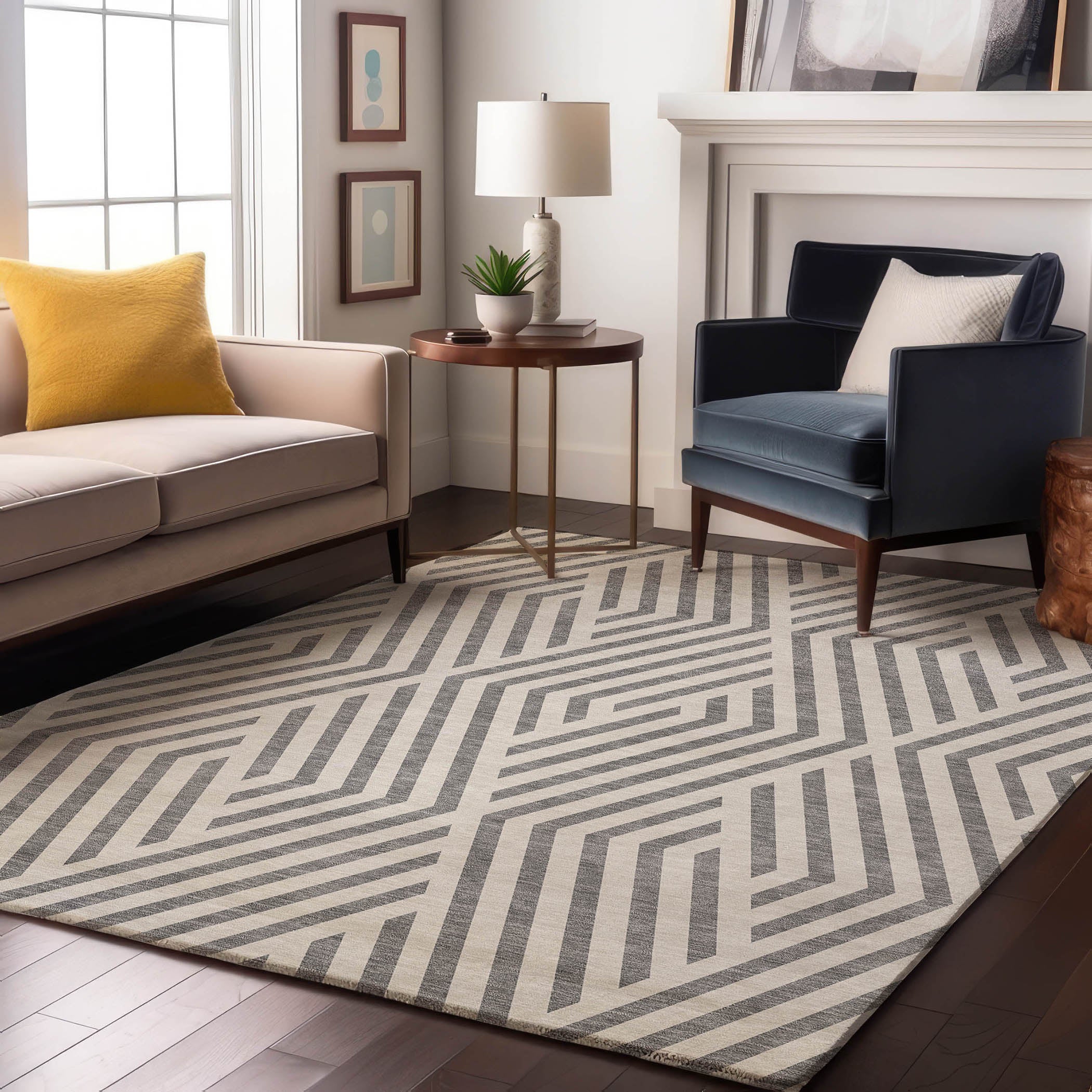 Oaxaca Machine Washable Transitional Gray Rug 2'6" x 3'10" #shape_Rectangle