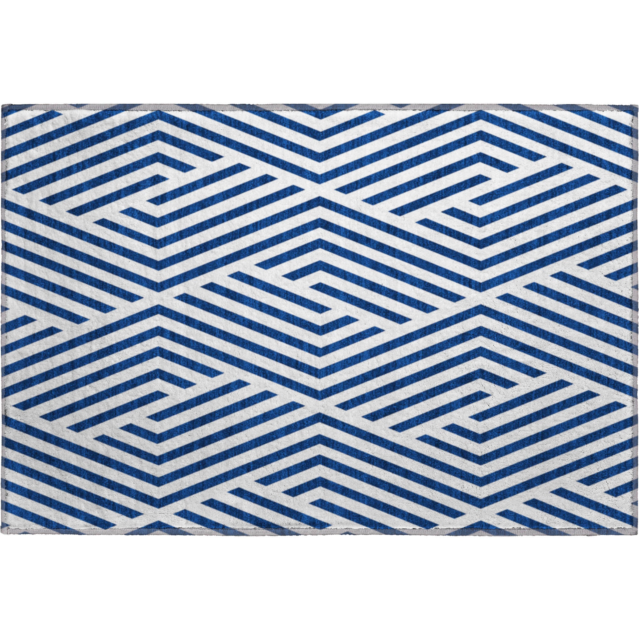 Oaxaca Machine Washable Transitional Navy Blue Rug 1'8" x 2'6" #shape_Rectangle
