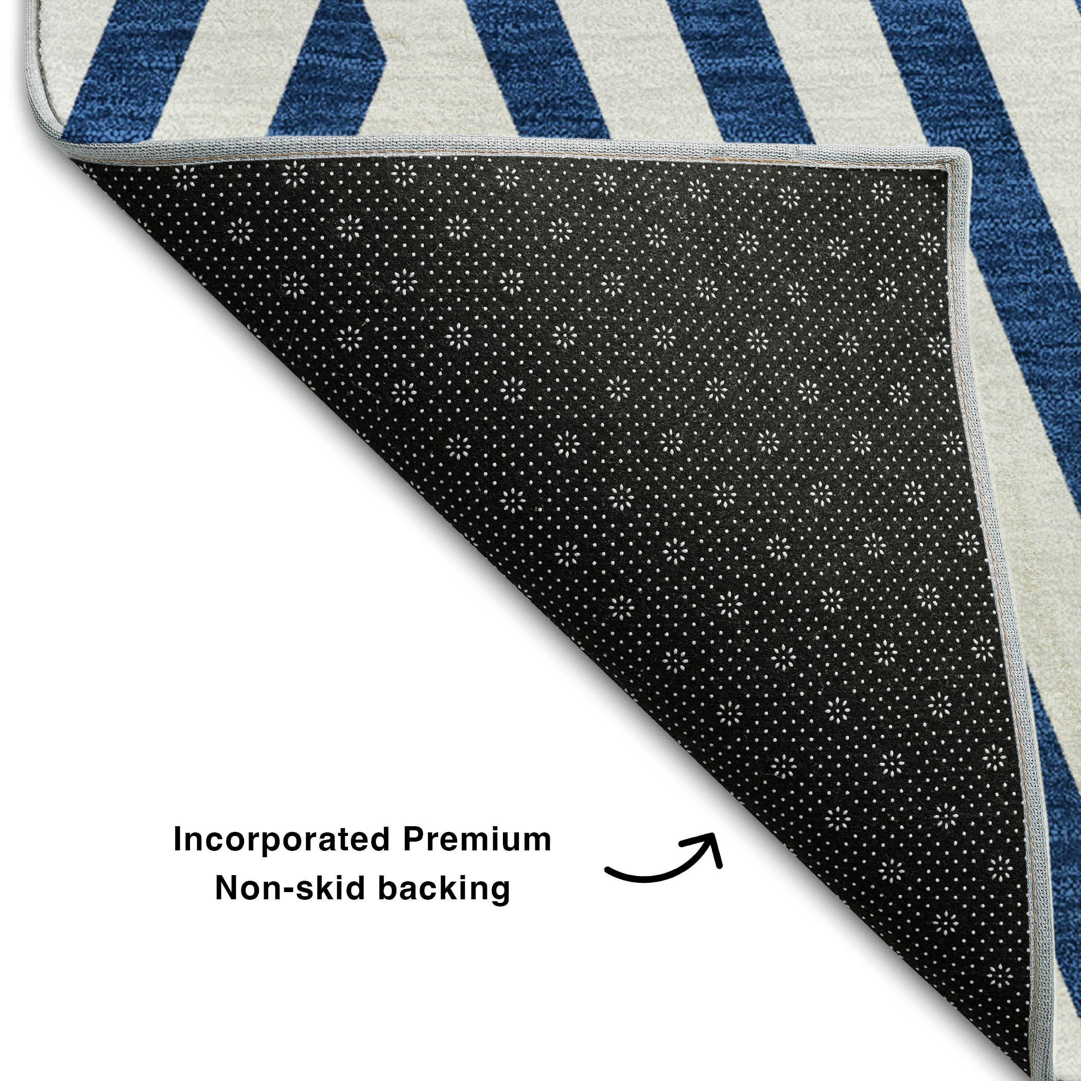 Oaxaca Machine Washable Transitional Navy Blue Rug 1'8" x 2'6" #shape_Rectangle