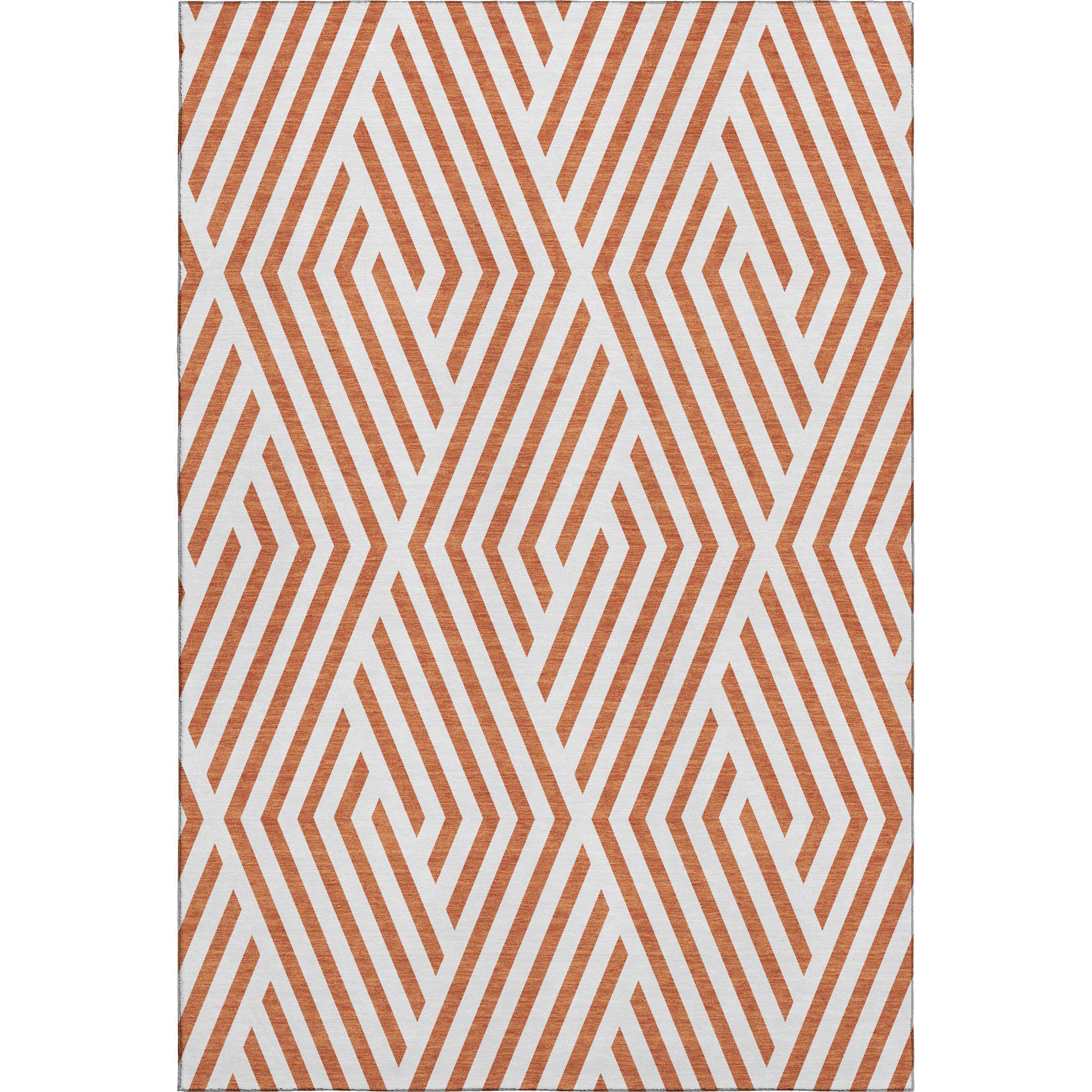 Oaxaca Machine Washable Transitional Paprika Orange Rug 2'6" x 3'10" #shape_Rectangle