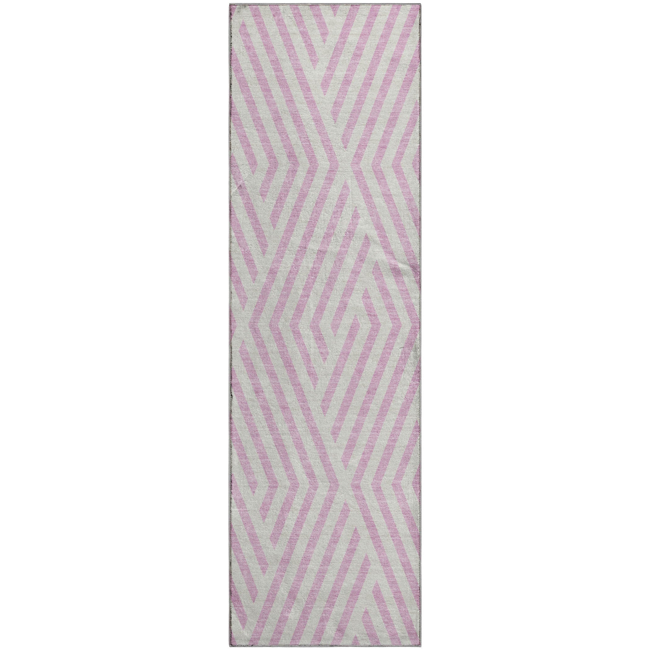 Oaxaca Machine Washable Transitional Pink Rug 2'3" x 7'6" #shape_Runner