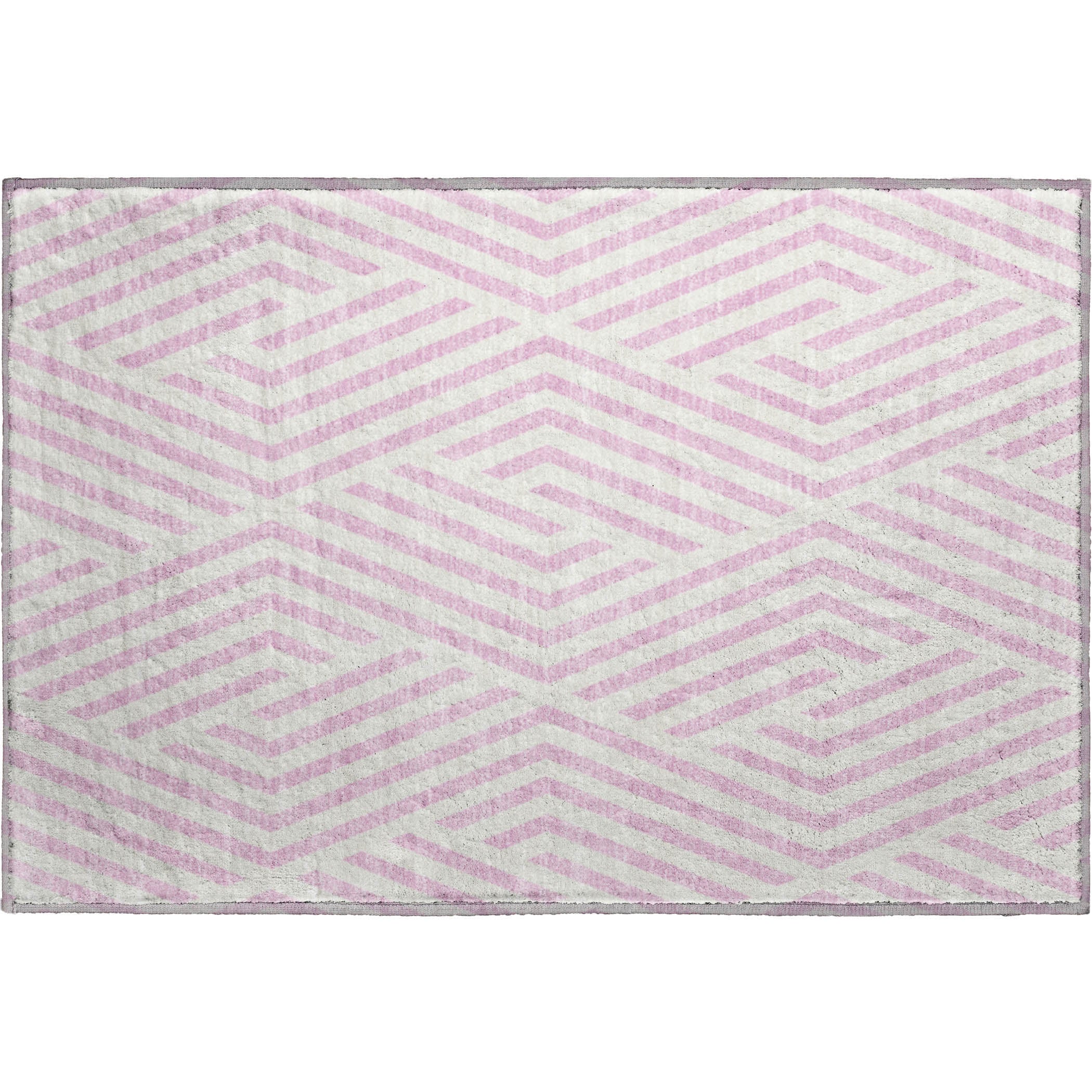 Oaxaca Machine Washable Transitional Pink Rug 1'8" x 2'6" #shape_Rectangle
