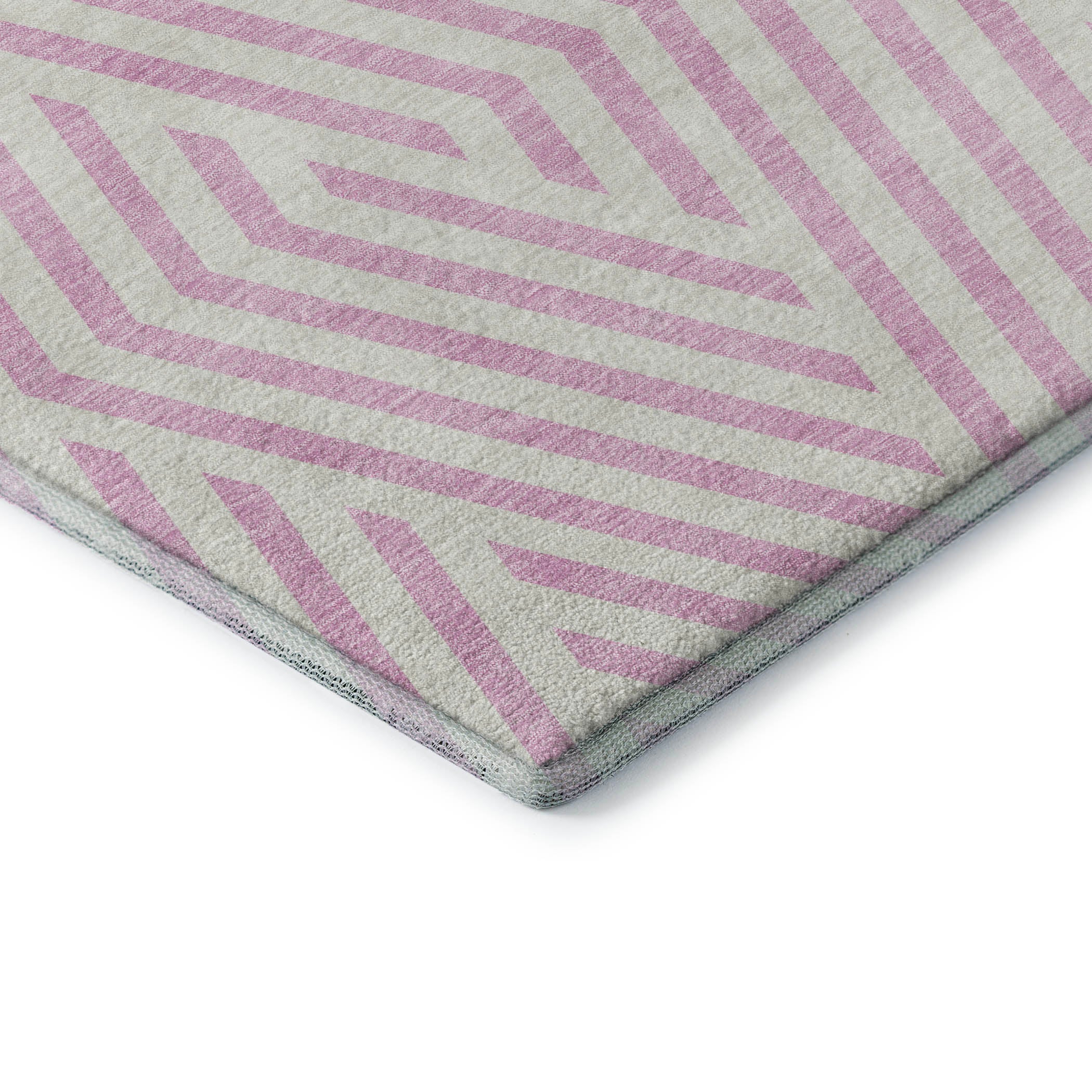 Oaxaca Machine Washable Transitional Pink Rug 1'8" x 2'6" #shape_Rectangle