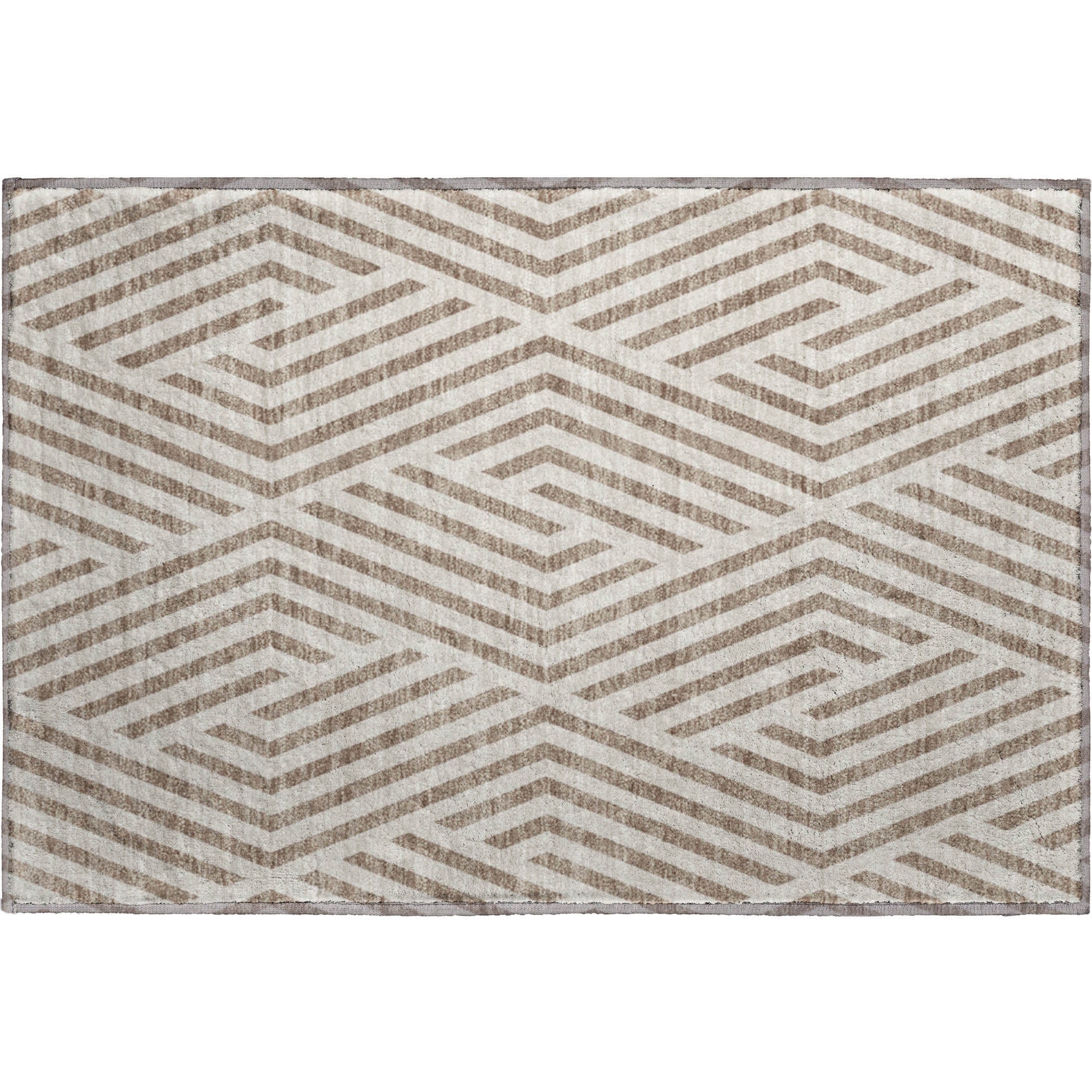 Oaxaca Machine Washable Transitional Taupe Brown Rug 1'8" x 2'6" #shape_Rectangle