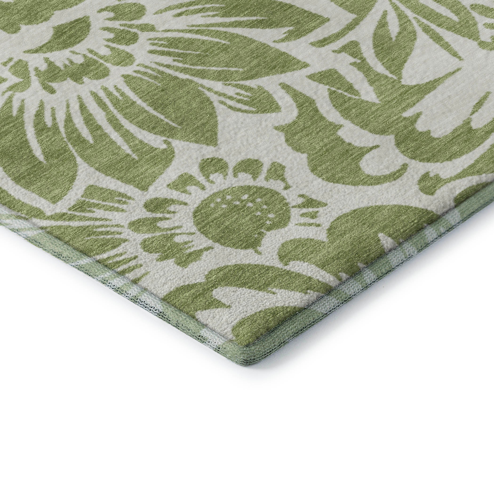 Cartagena Machine Washable Transitional Aloe Green Rug 1'8" x 2'6" #shape_Rectangle