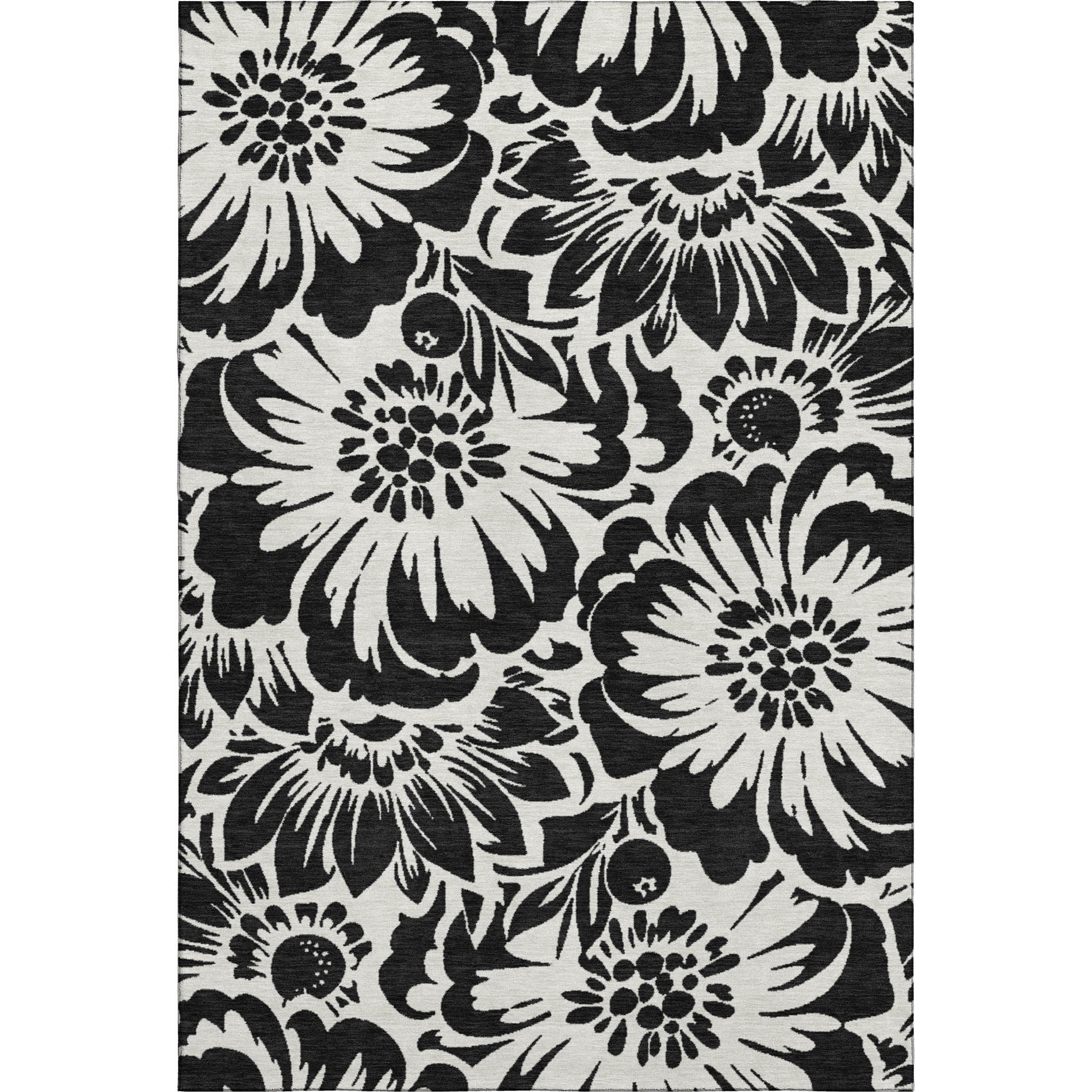 Cartagena Machine Washable Transitional Black Rug 2'6" x 3'10" #shape_Rectangle