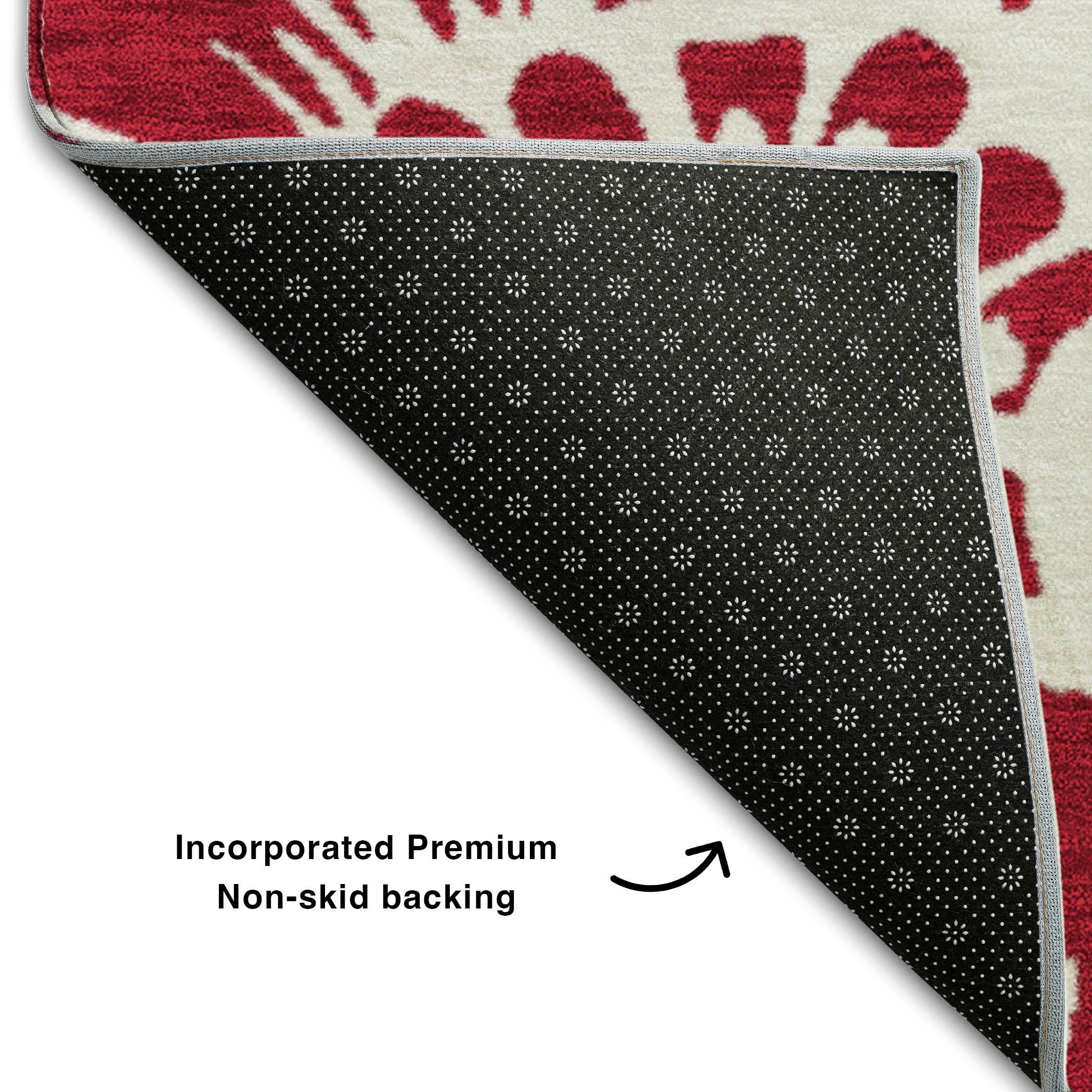 Cartagena Machine Washable Transitional Burgundy Red Rug 1'8" x 2'6" #shape_Rectangle