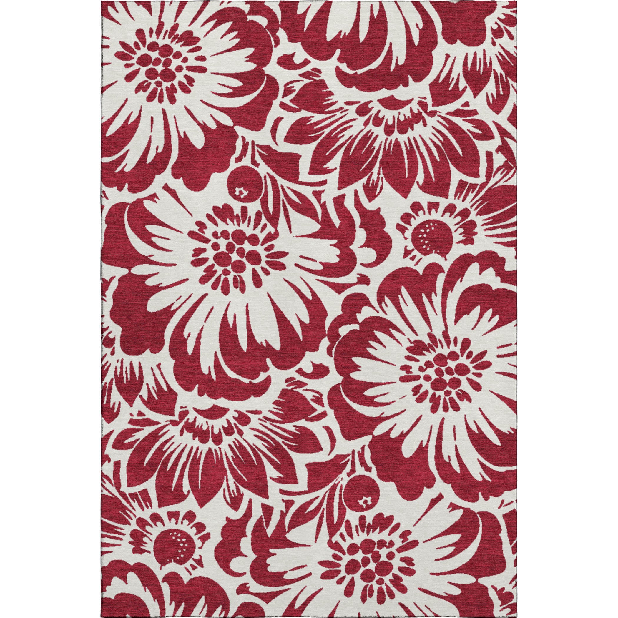 Cartagena Machine Washable Transitional Burgundy Red Rug 2'6" x 3'10" #shape_Rectangle