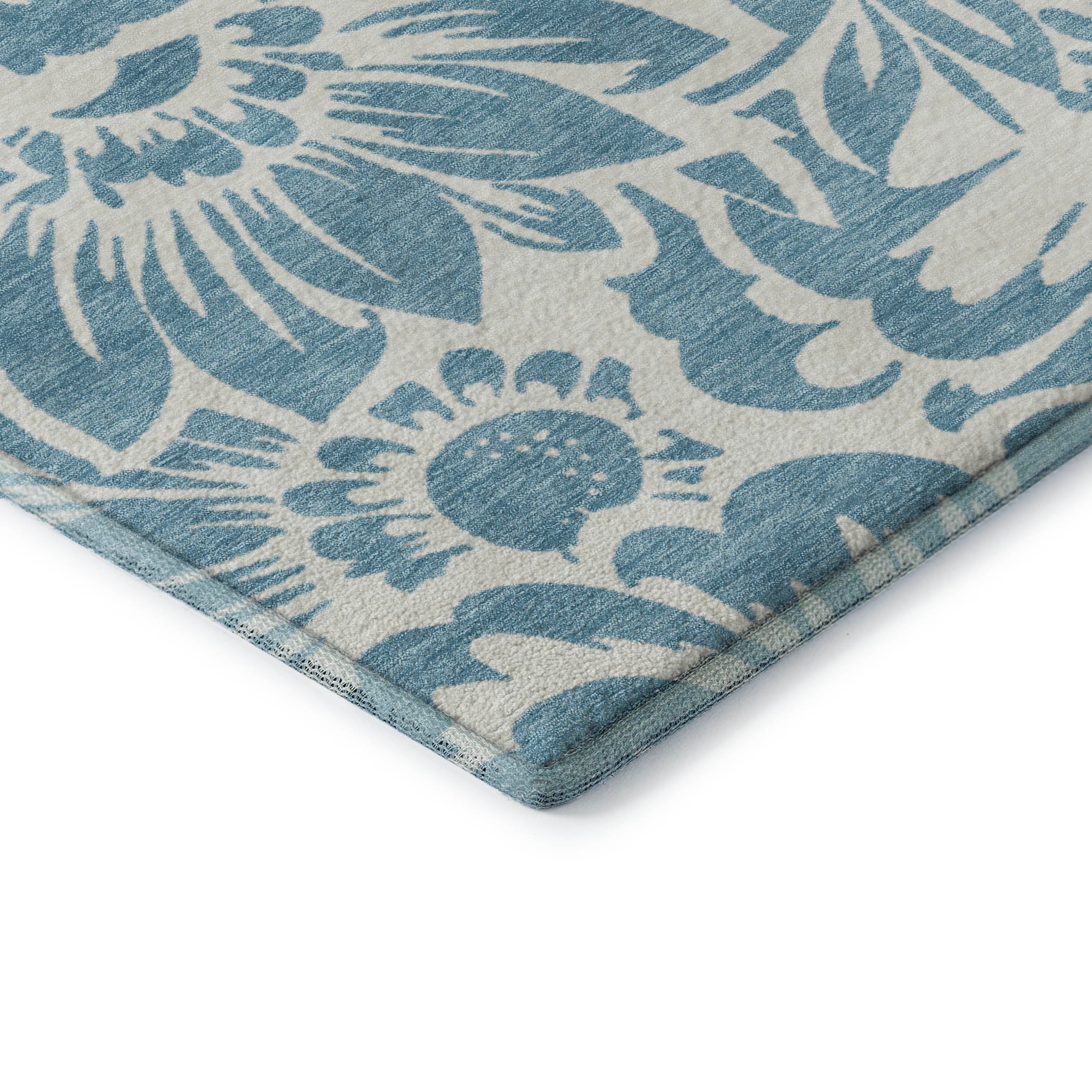 Cartagena Machine Washable Transitional Denim Blue Rug 1'8" x 2'6" #shape_Rectangle