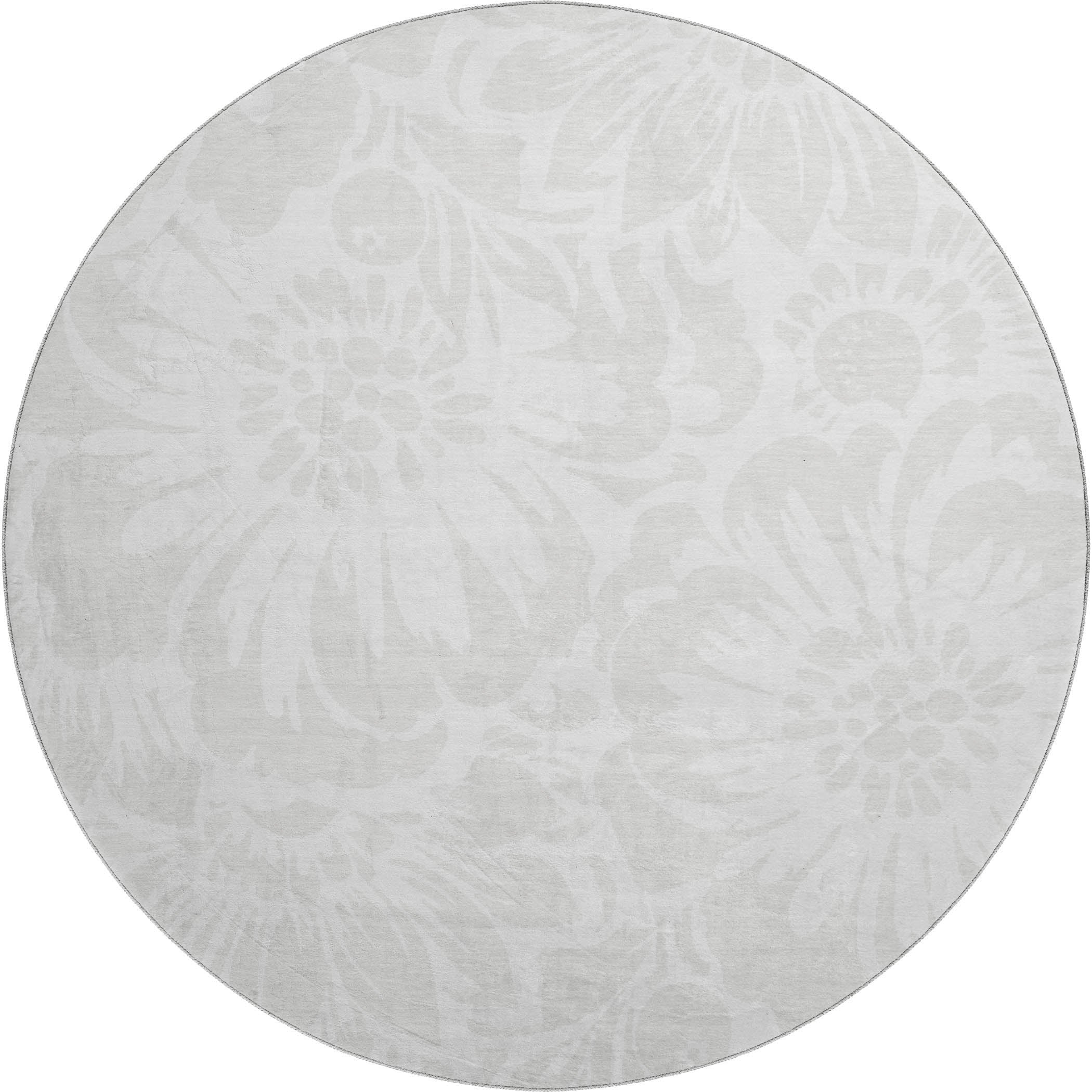 Cartagena Machine Washable Transitional Ivory Rug 8' x 8' #shape_Round