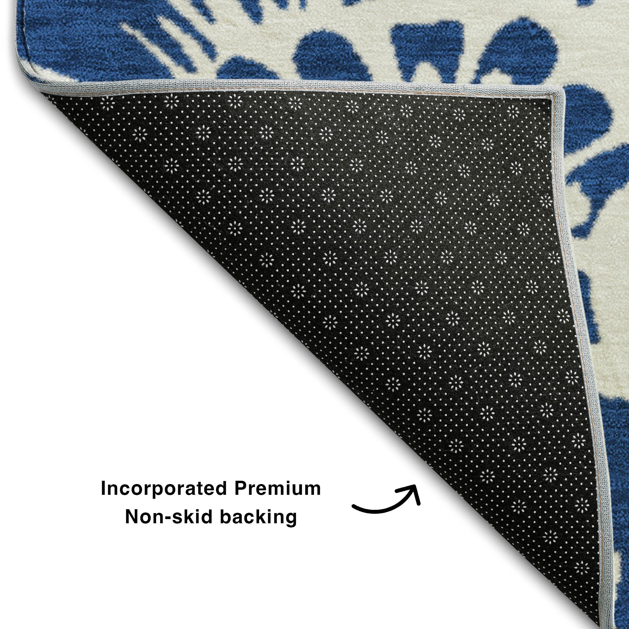 Cartagena Machine Washable Transitional Navy Blue Rug 1'8" x 2'6" #shape_Rectangle