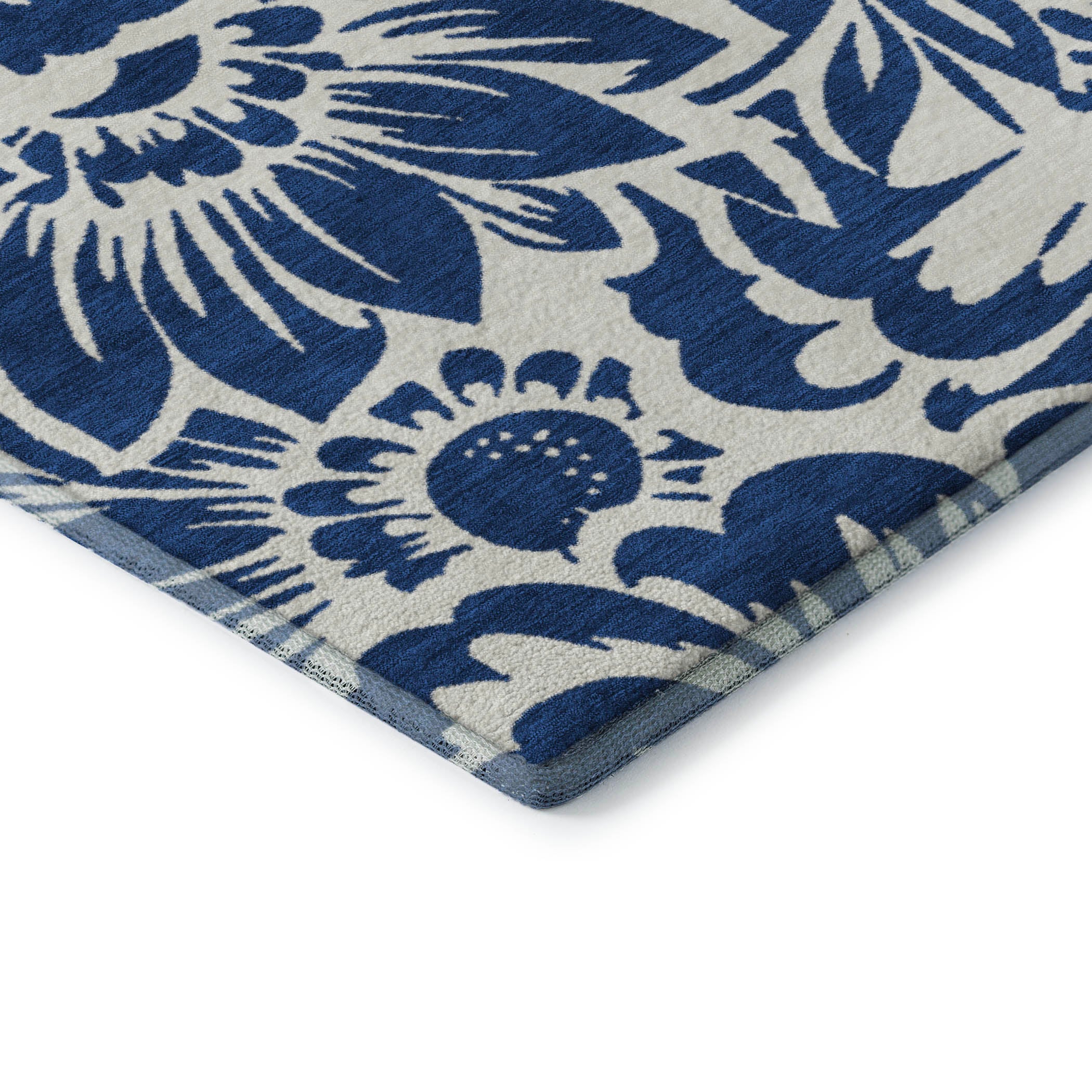 Cartagena Machine Washable Transitional Navy Blue Rug 1'8" x 2'6" #shape_Rectangle