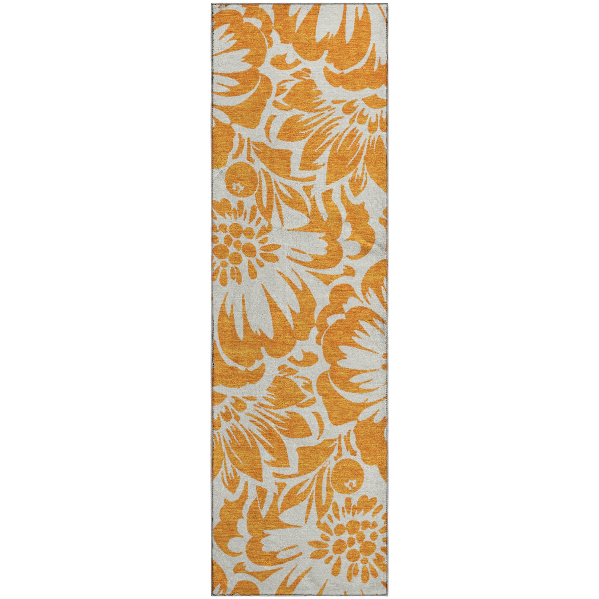 Cartagena Machine Washable Transitional Orange Rug 2'3" x 7'6" #shape_Runner
