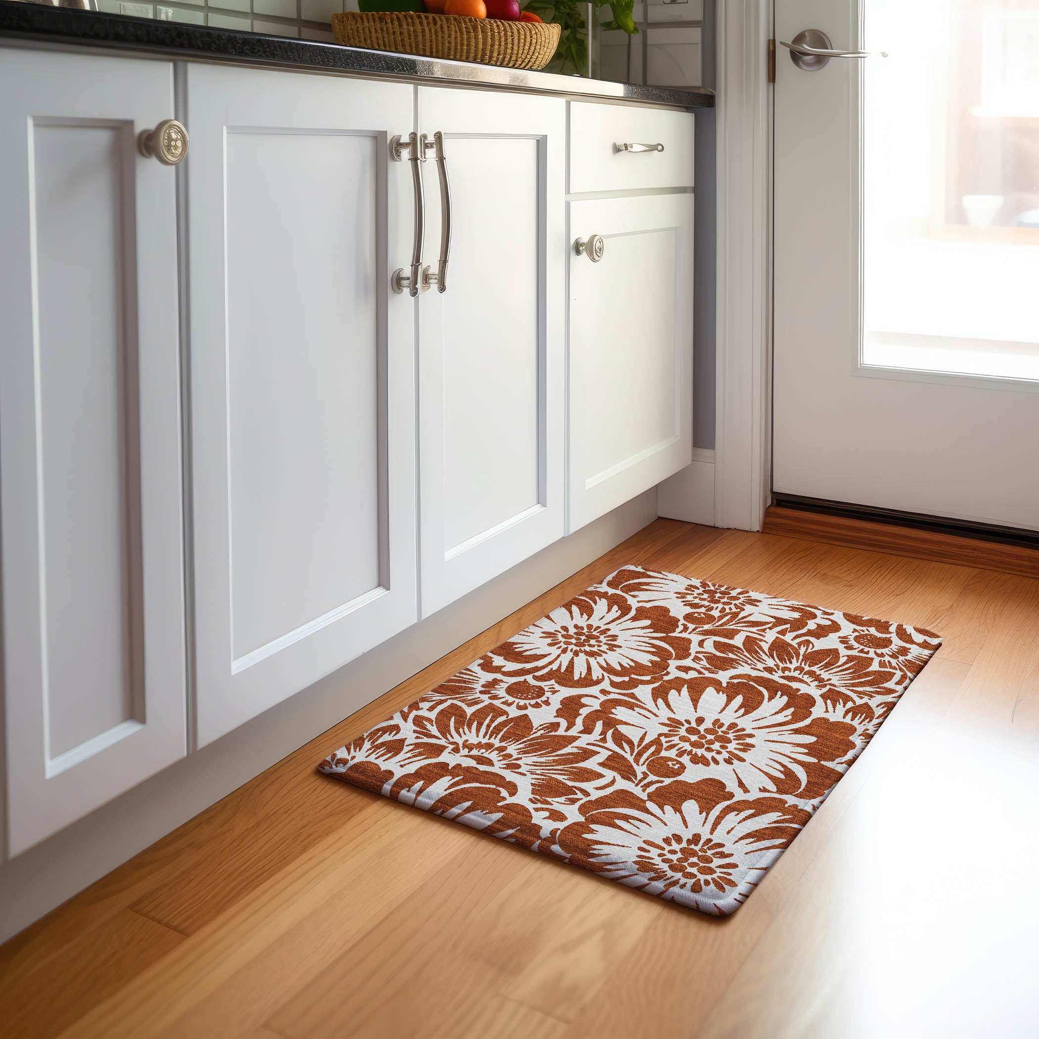 Cartagena Machine Washable Transitional Paprika Orange Rug 1'8" x 2'6" #shape_Rectangle