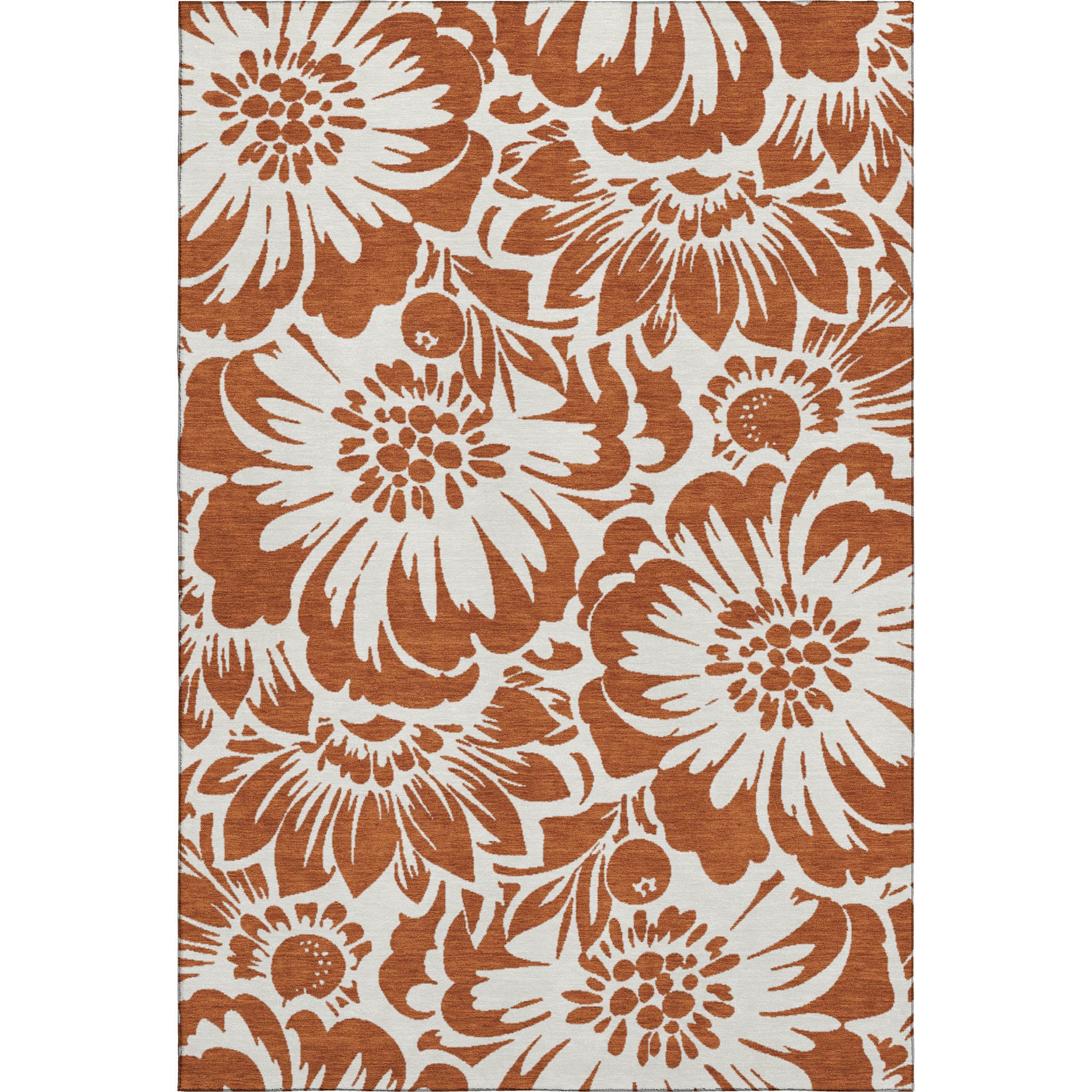 Cartagena Machine Washable Transitional Paprika Orange Rug 2'6" x 3'10" #shape_Rectangle