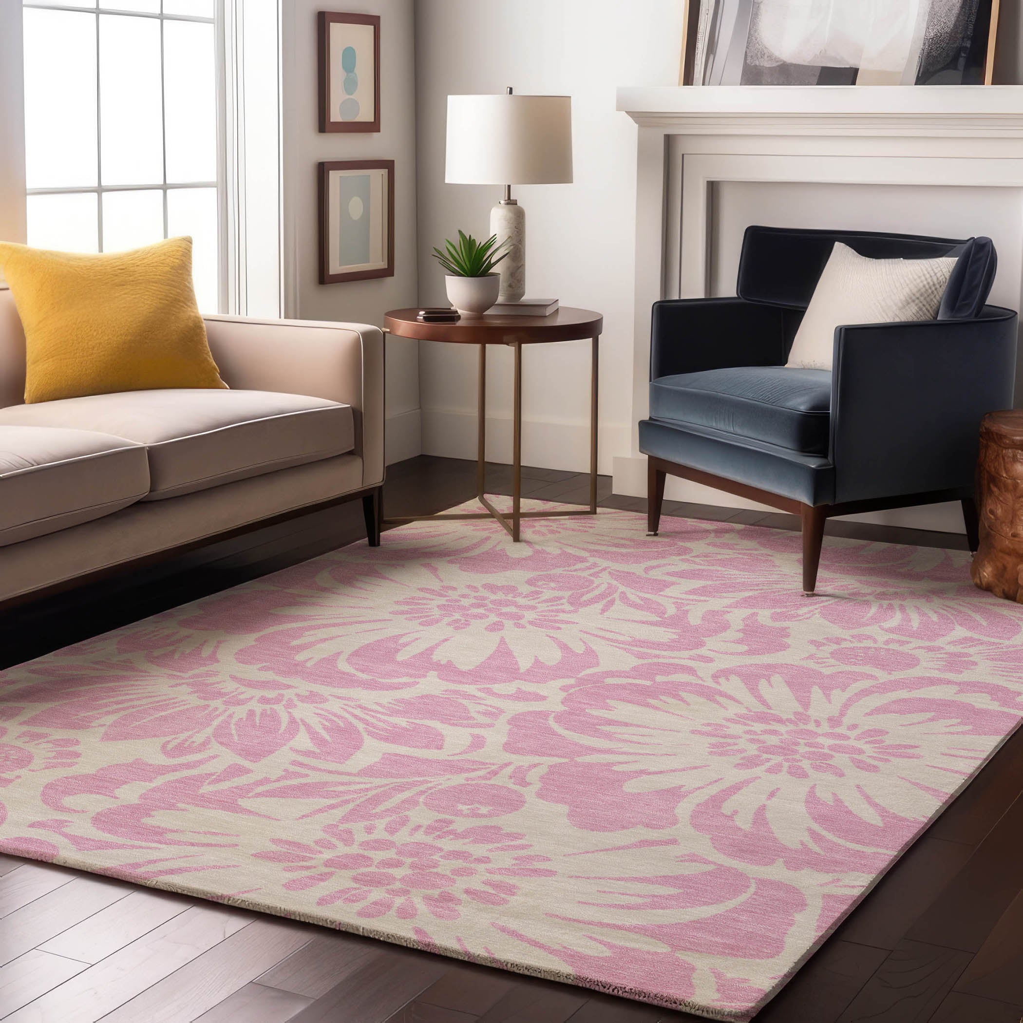 Cartagena Machine Washable Transitional Pink Rug 2'6" x 3'10" #shape_Rectangle