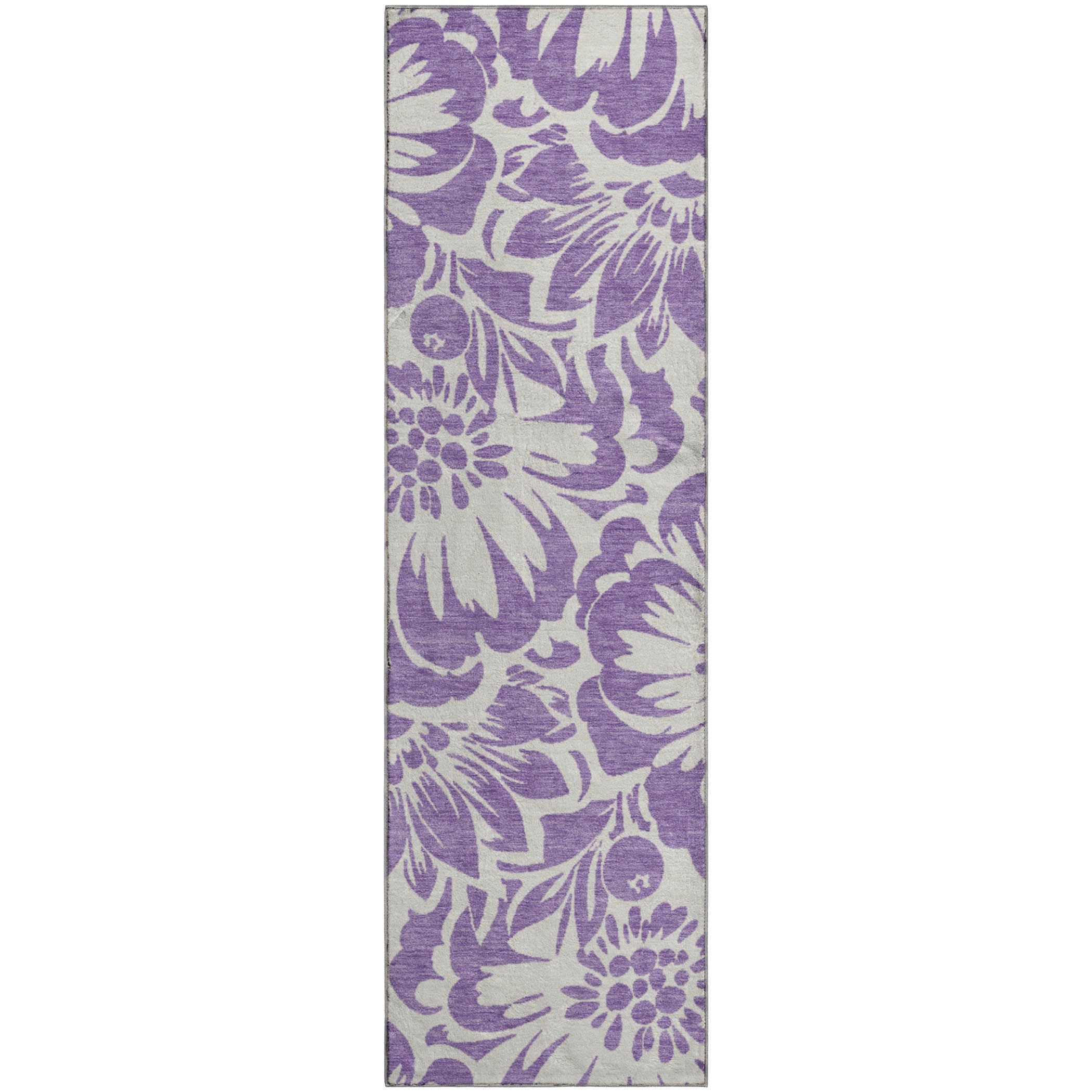 Cartagena Machine Washable Transitional Purple Rug 2'3" x 7'6" #shape_Runner