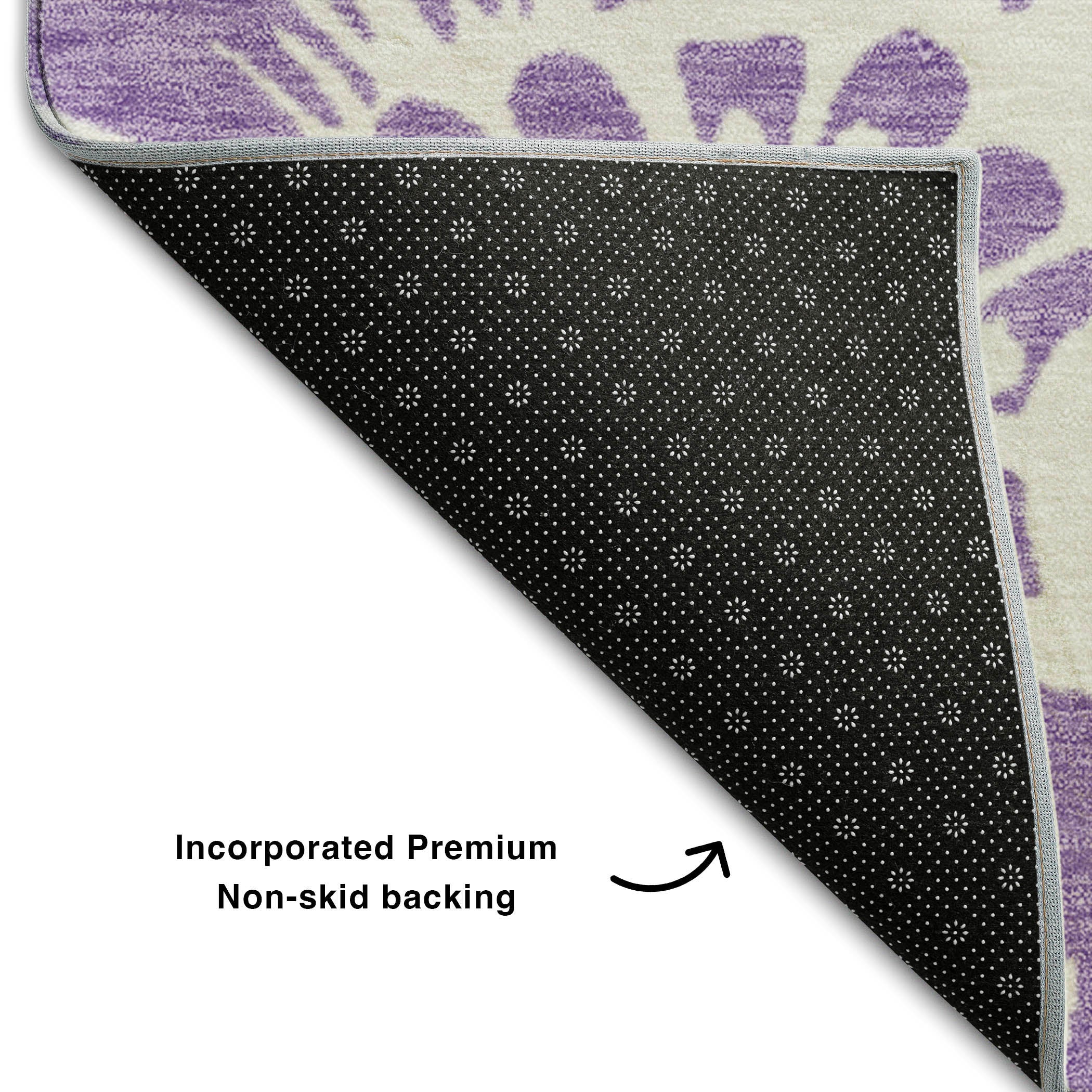 Cartagena Machine Washable Transitional Purple Rug 1'8" x 2'6" #shape_Rectangle