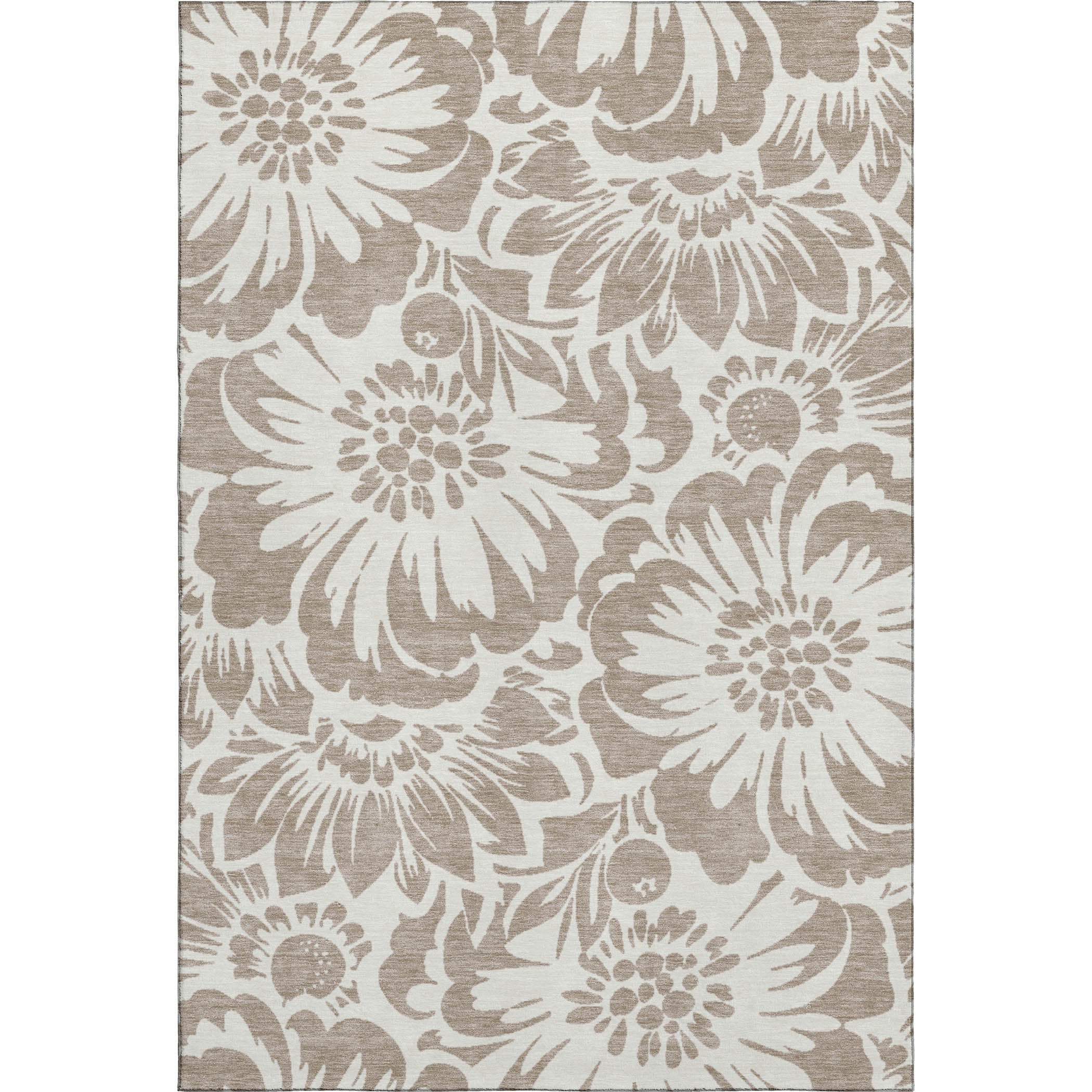 Cartagena Machine Washable Transitional Taupe Brown Rug 2'6" x 3'10" #shape_Rectangle