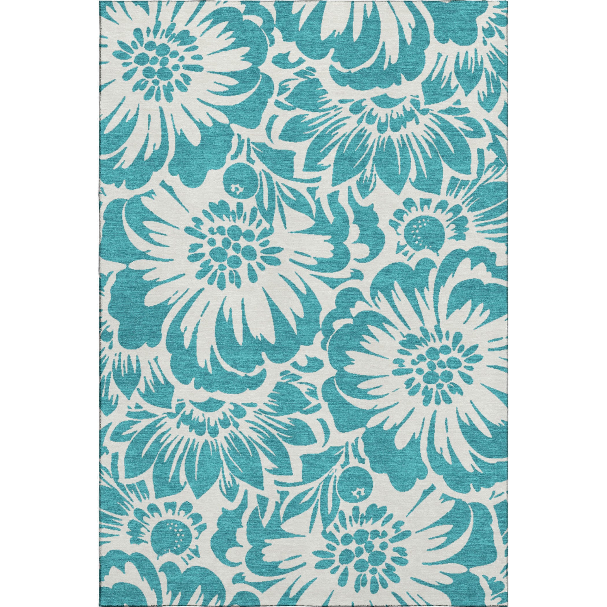Cartagena Machine Washable Transitional Teal Rug 2'6" x 3'10" #shape_Rectangle