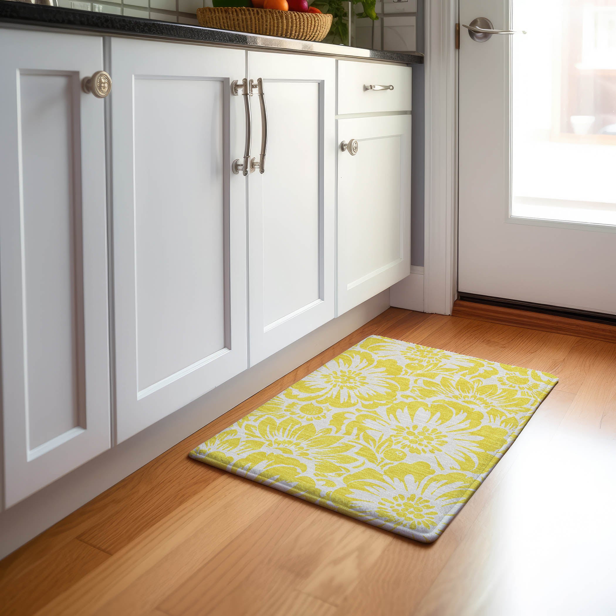 Cartagena Machine Washable Transitional Yellow Gold Rug 1'8" x 2'6" #shape_Rectangle