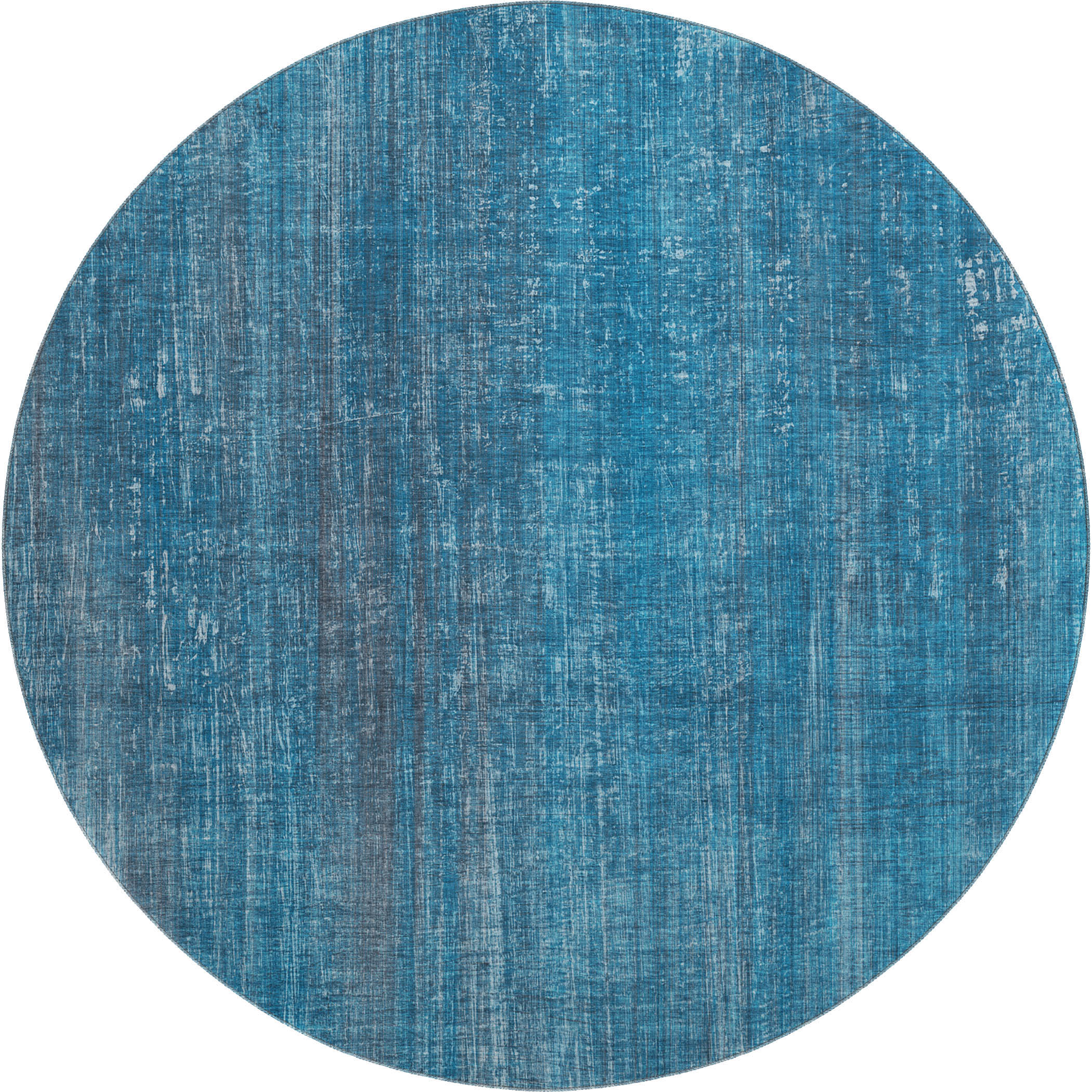 Budapest Machine Washable Transitional Blue Rug 8' x 8' #shape_Round