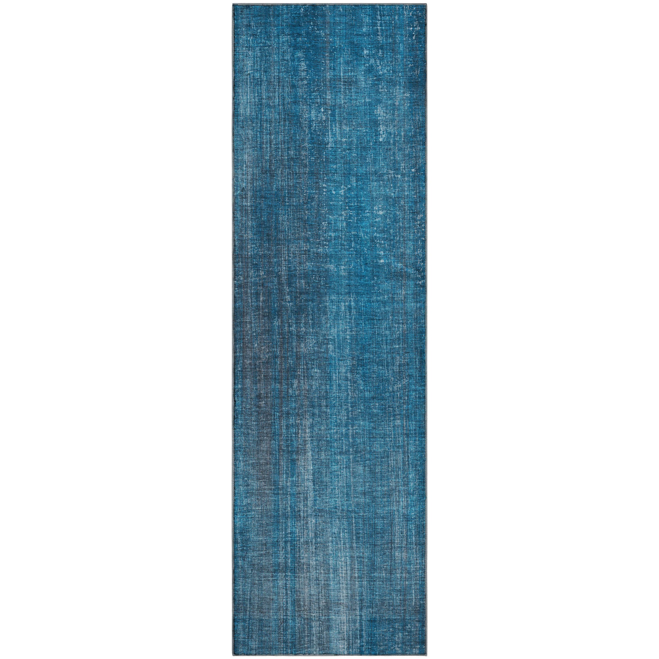 Budapest Machine Washable Transitional Blue Rug 2'3" x 7'6" #shape_Runner
