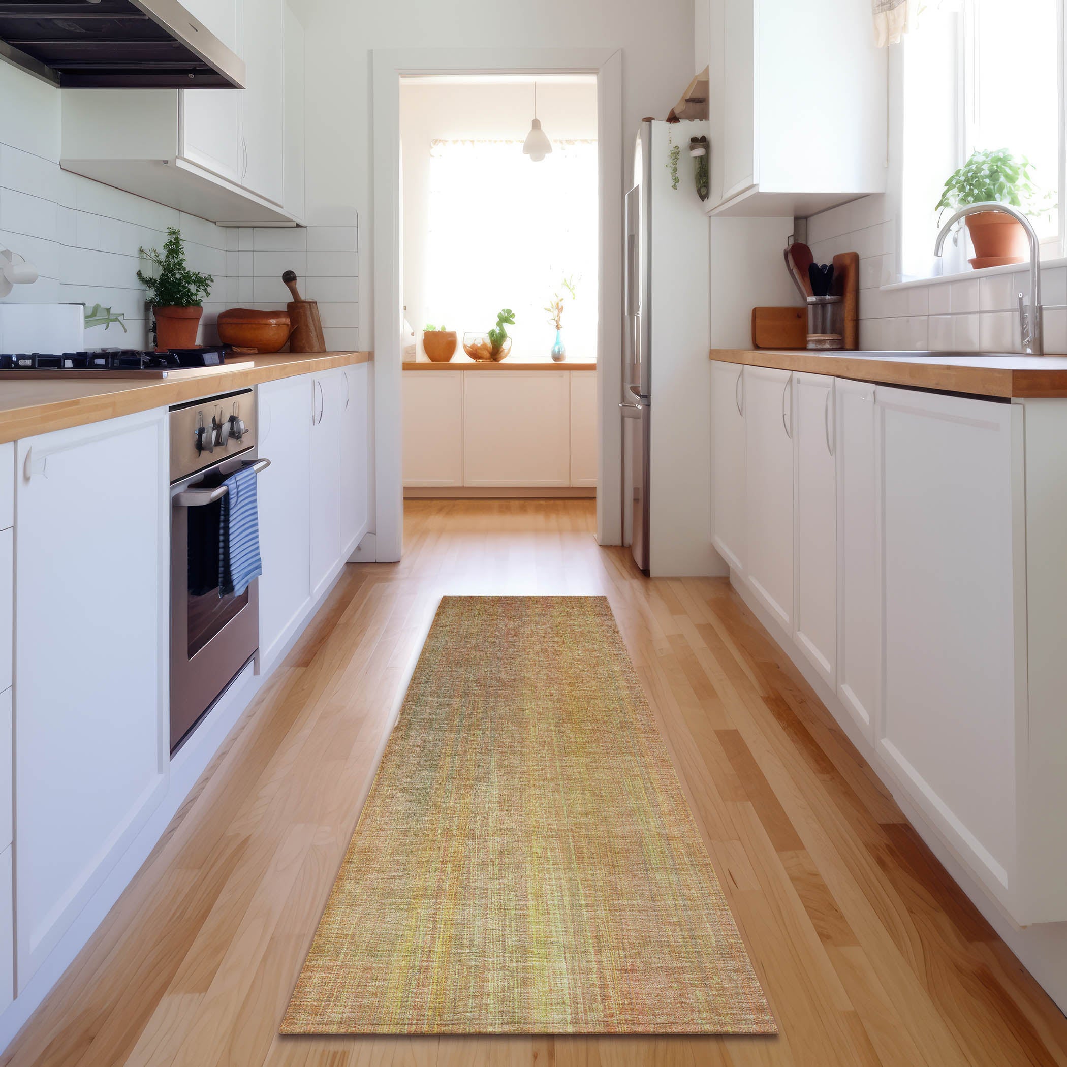 Budapest Machine Washable Transitional Blush Pink Rug 2'3" x 7'6" #shape_Runner