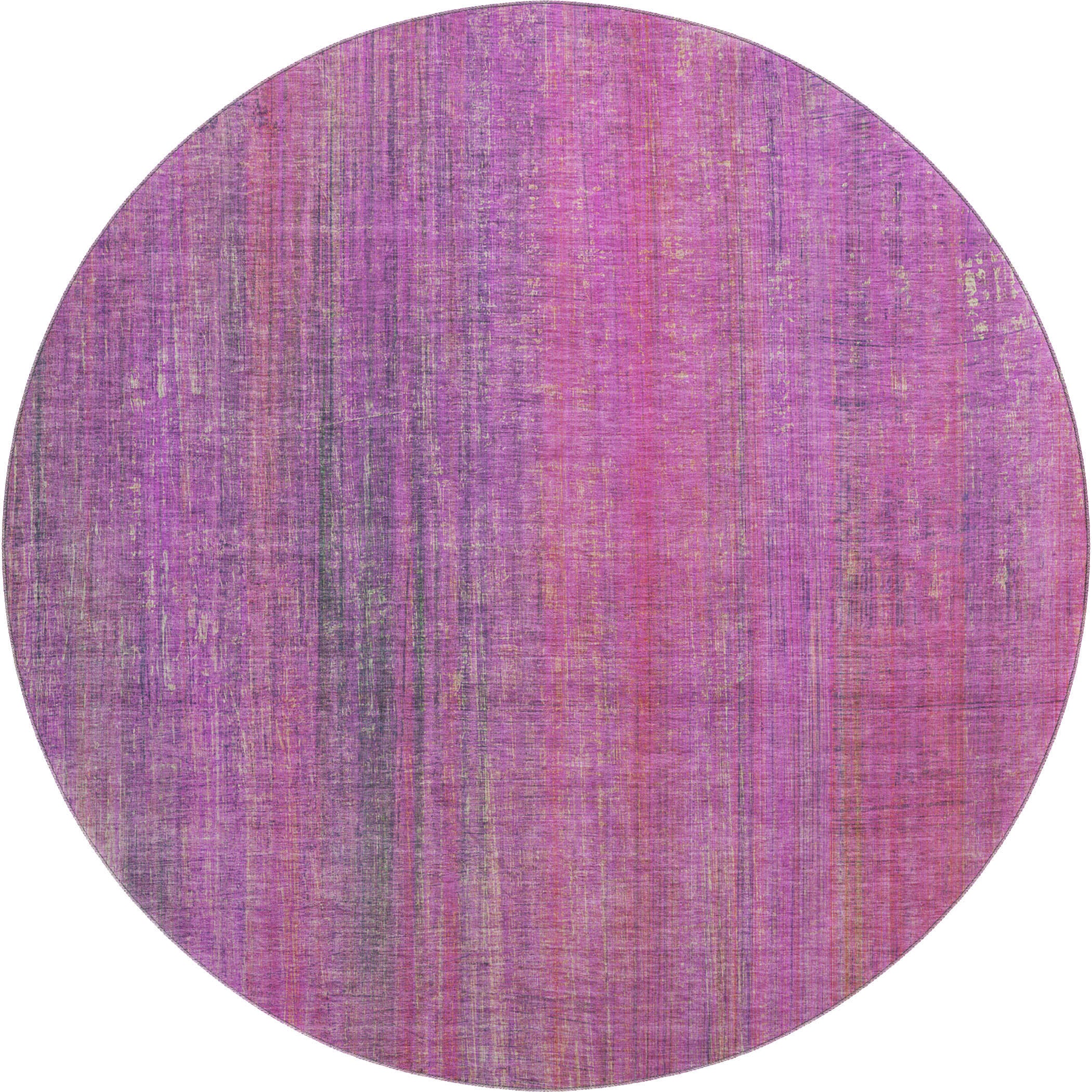 Budapest Machine Washable Transitional Lilac Purple Rug 8' x 8' #shape_Round