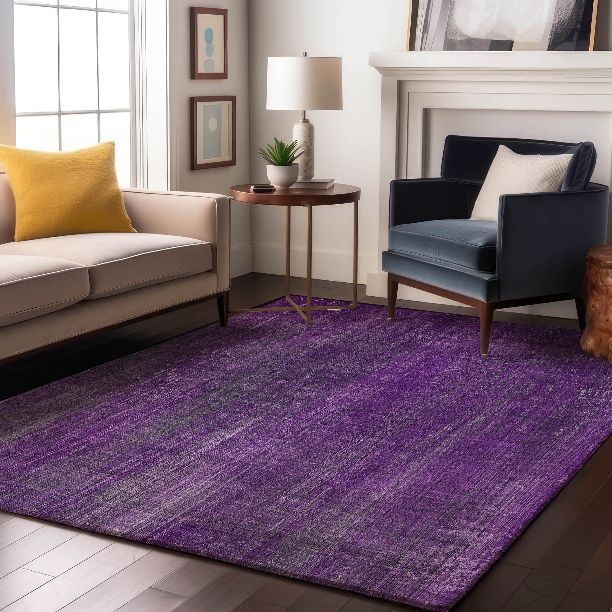 Budapest Machine Washable Transitional Purple Rug 2'6" x 3'10" #shape_Rectangle