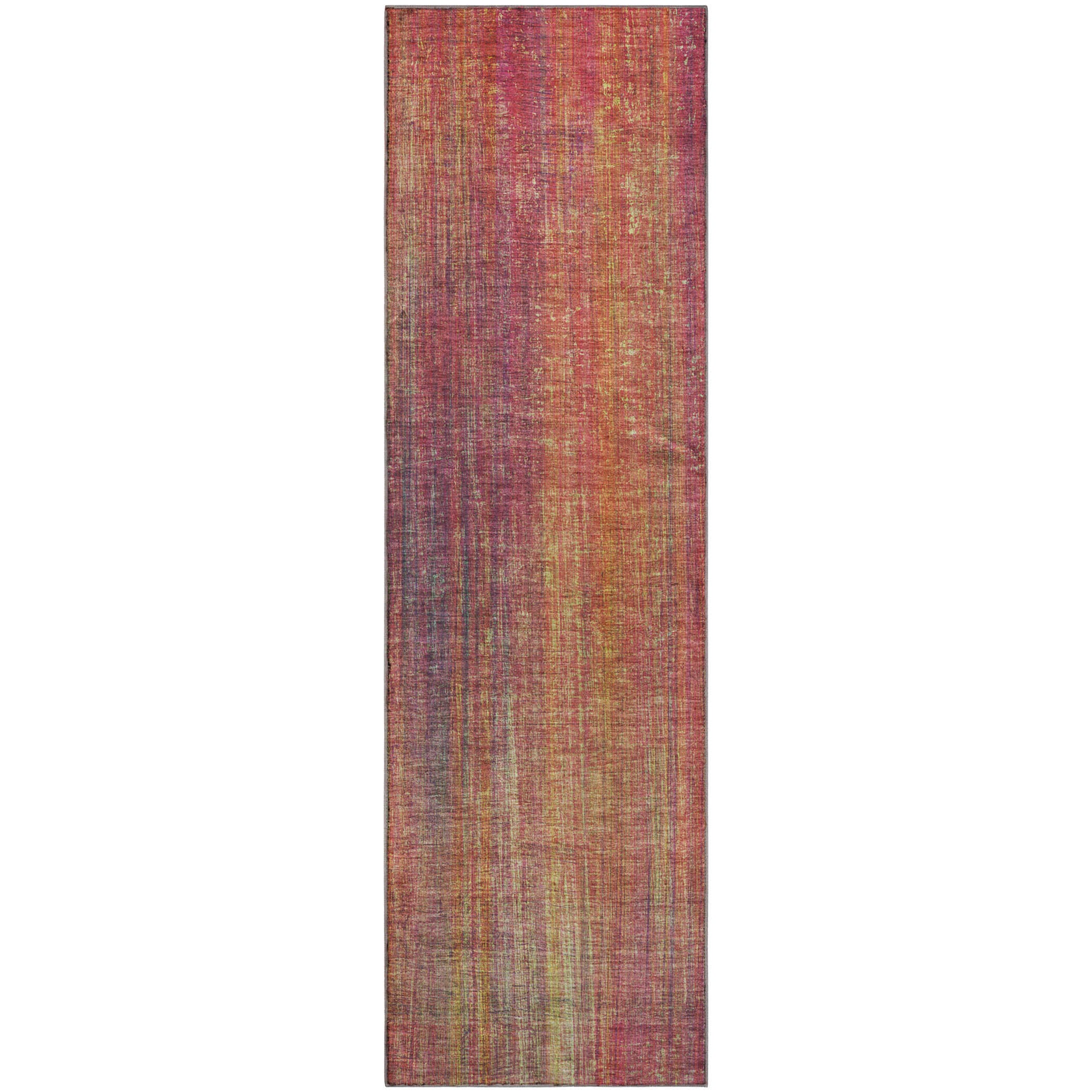 Budapest Machine Washable Transitional Red Rug 2'3" x 7'6" #shape_Runner